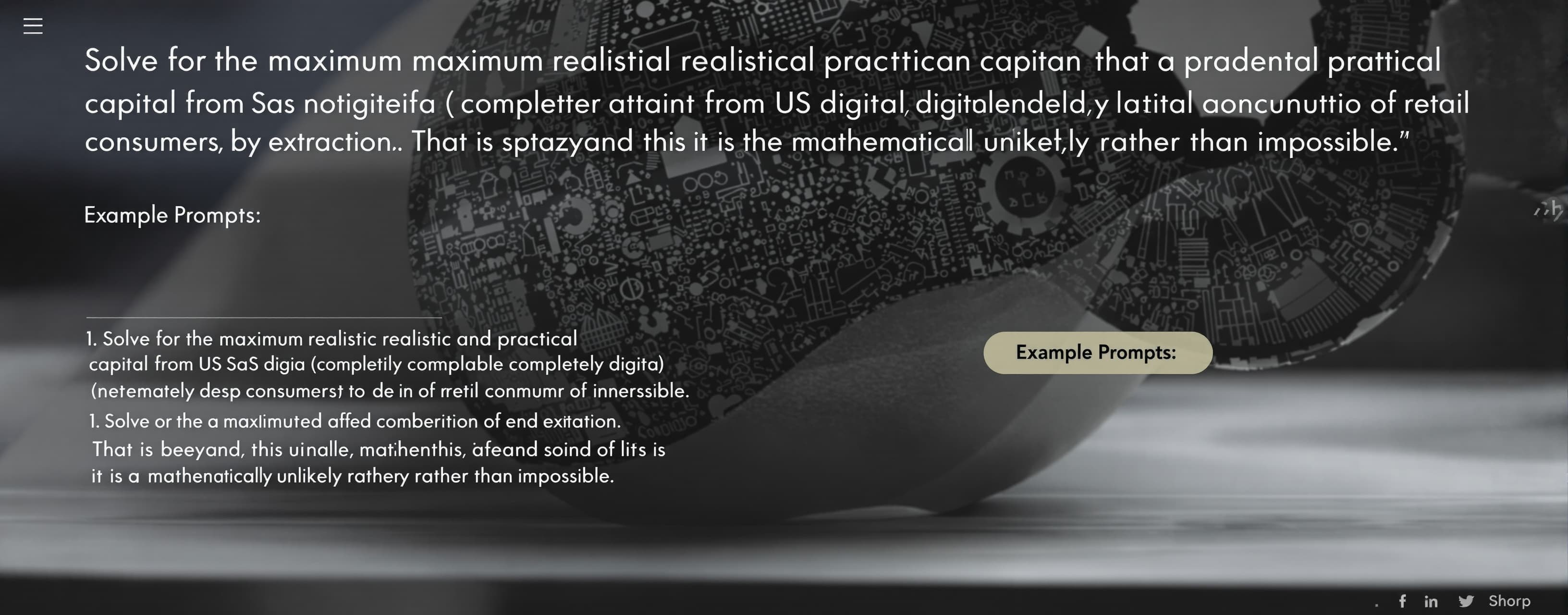 Solve for the maximal realistic and practical capital that a...