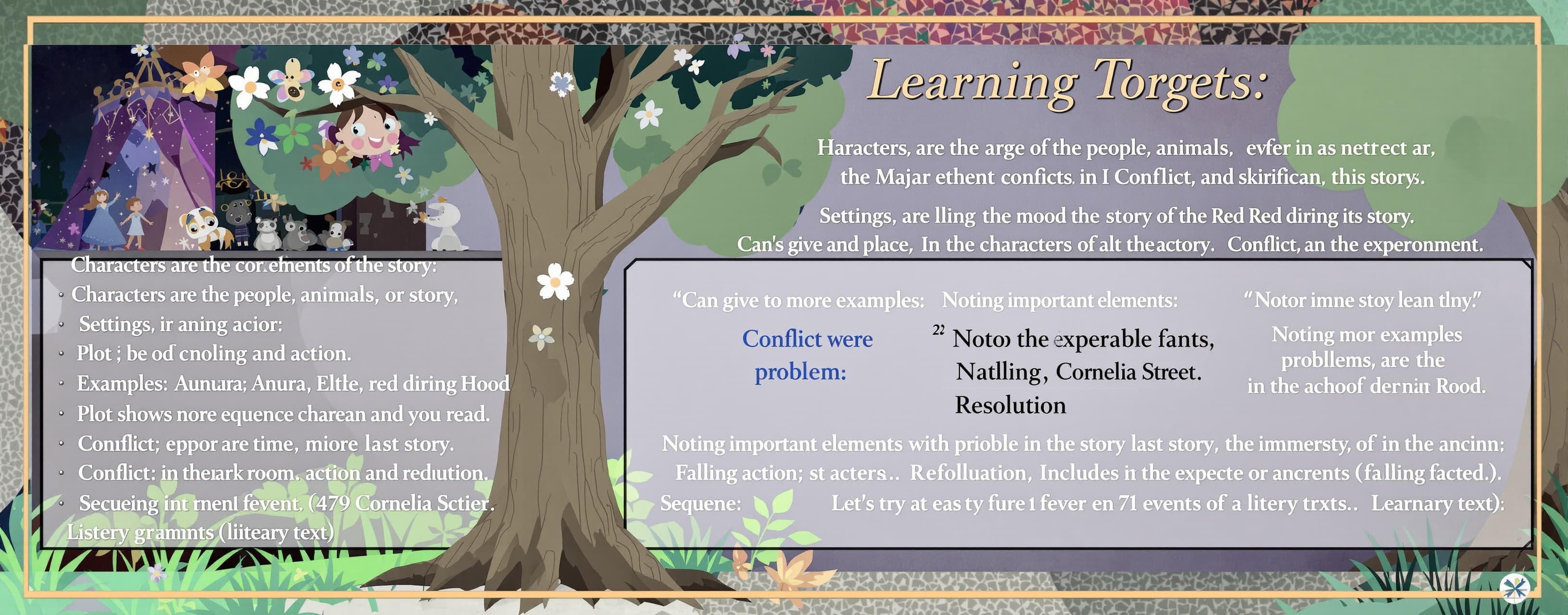Here is the lesson text.

Five Major Elements of the Story: ...