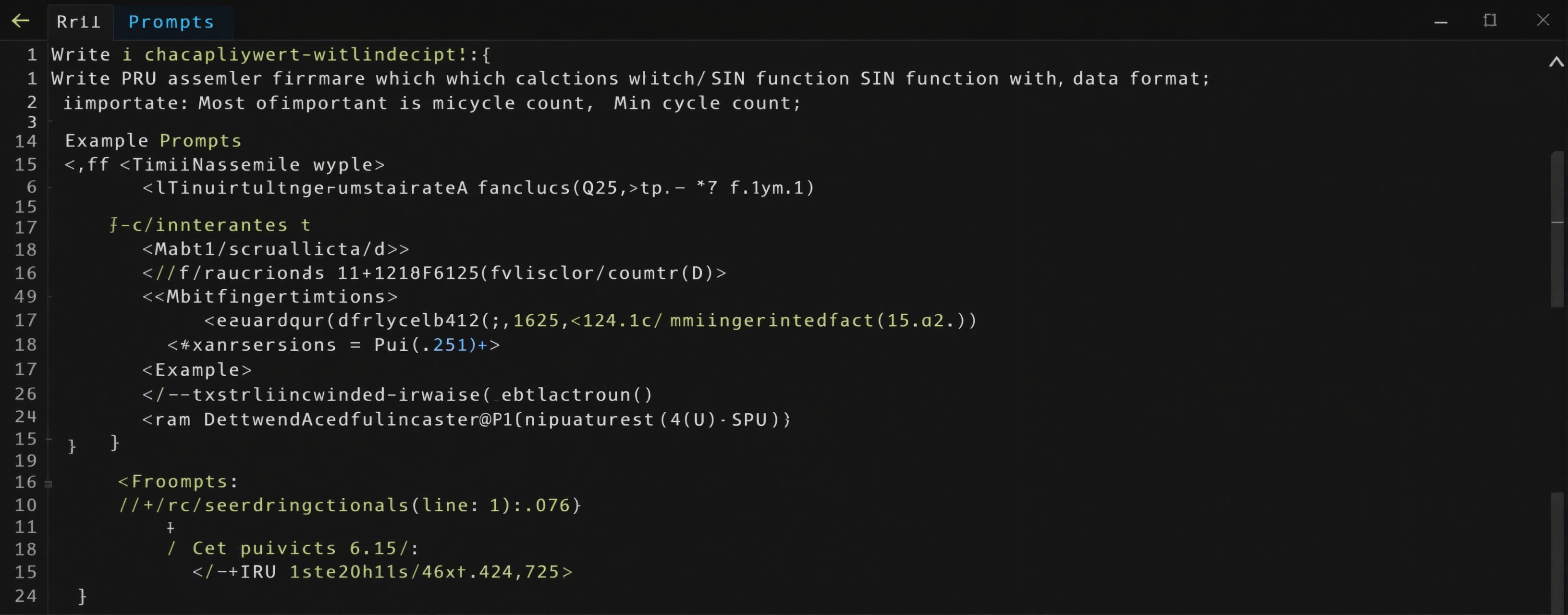PRU coding