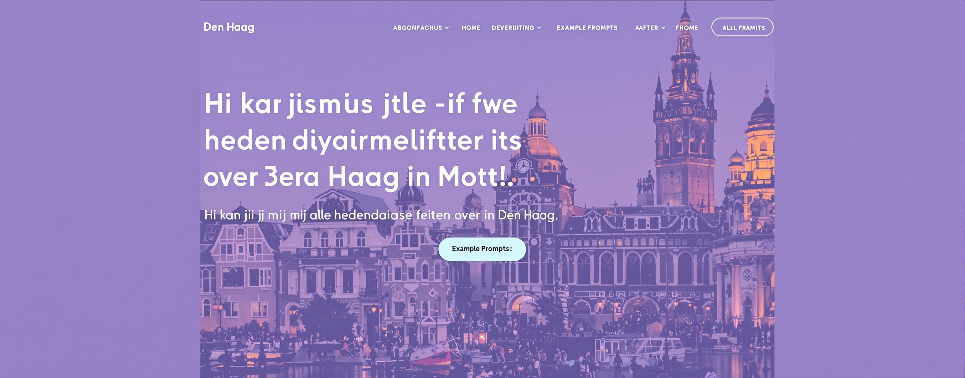 Hi kan jij mij alle hedendaagse feiten over Den Haag