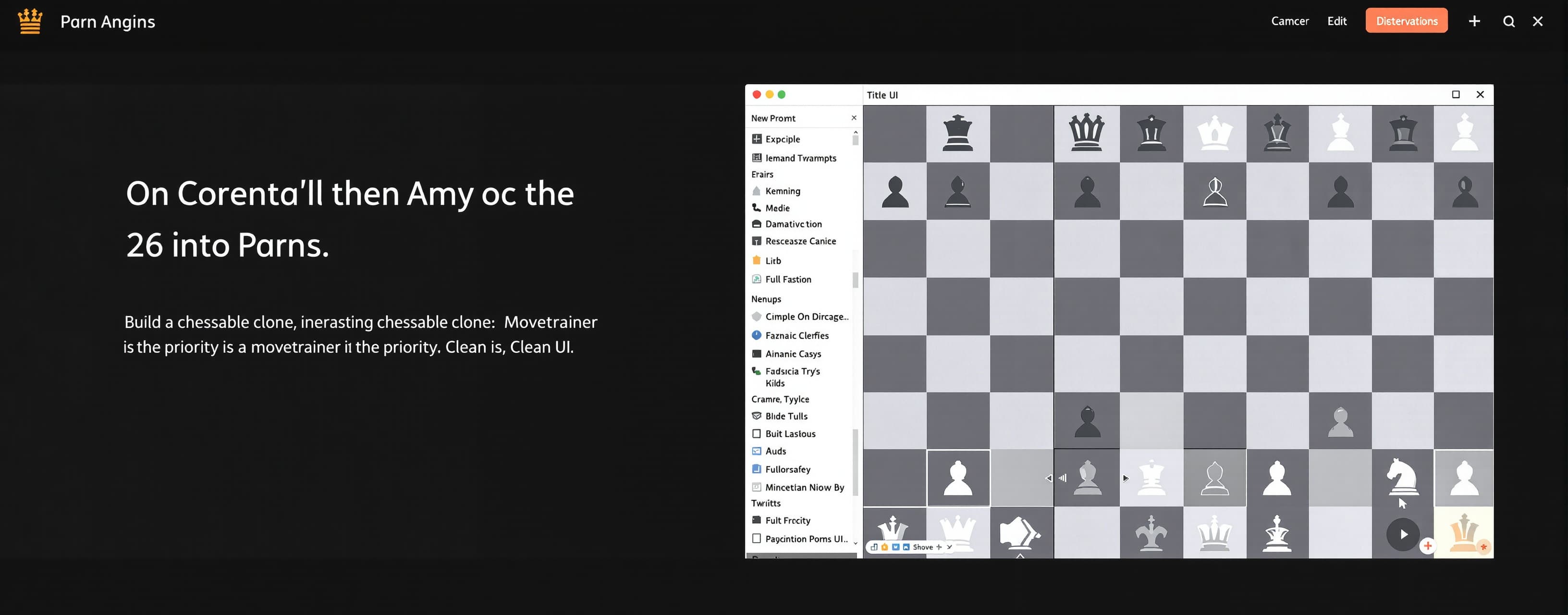 Build a chessable clone. Movetrainer is the priority. Clean ...