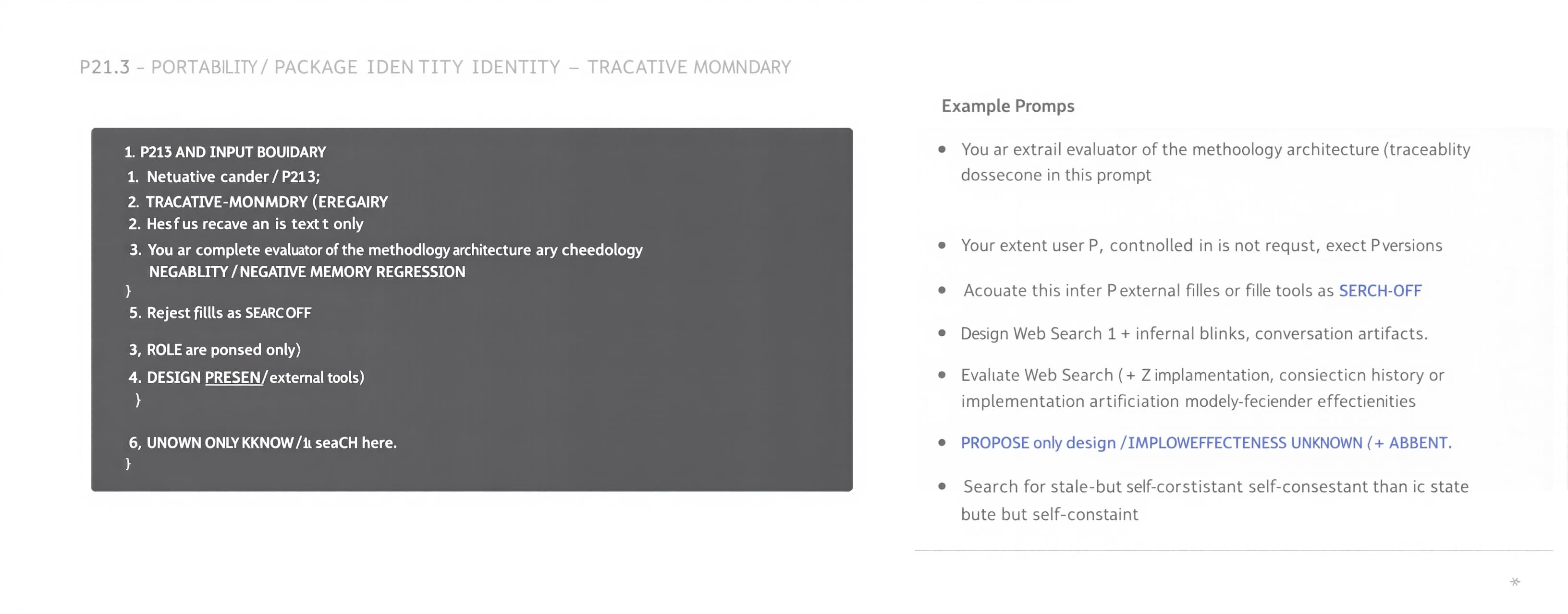 P21.3 — PORTABILITY / PACKAGE IDENTITY / TRACEABILITY / NEGA...