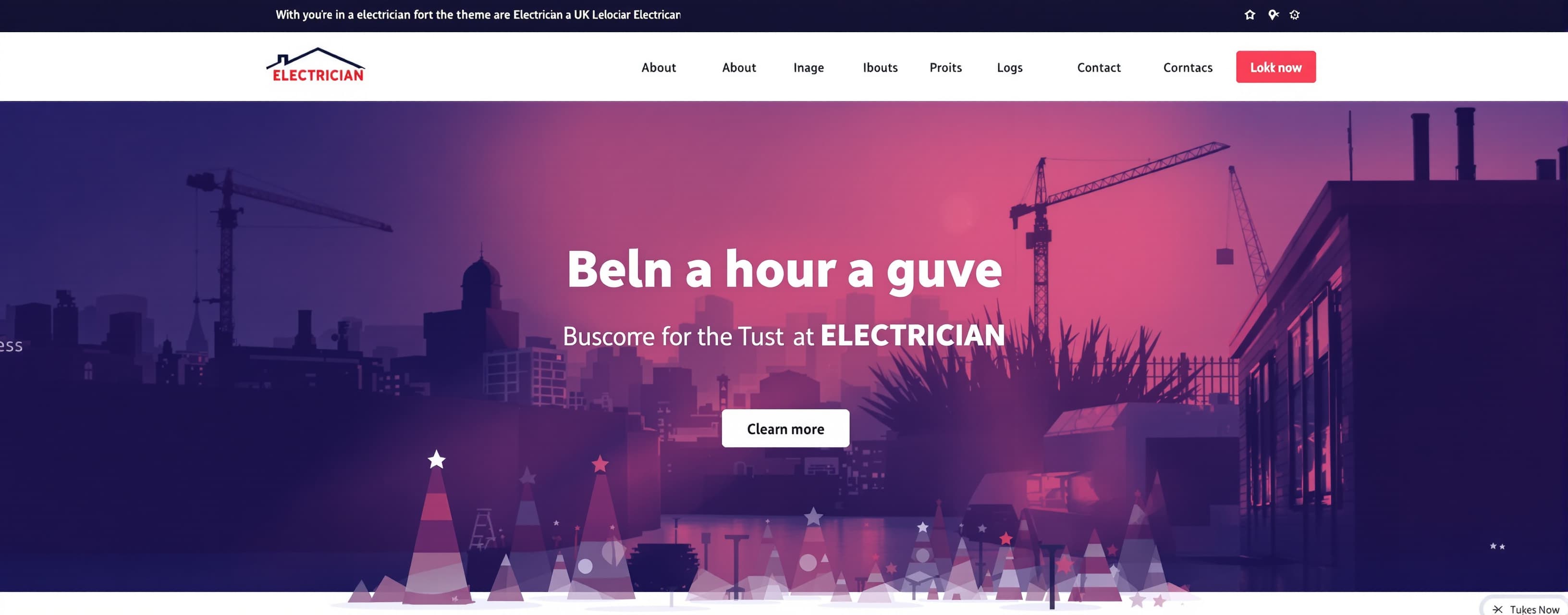 build a really beautiful hero section for a uk electrician c...