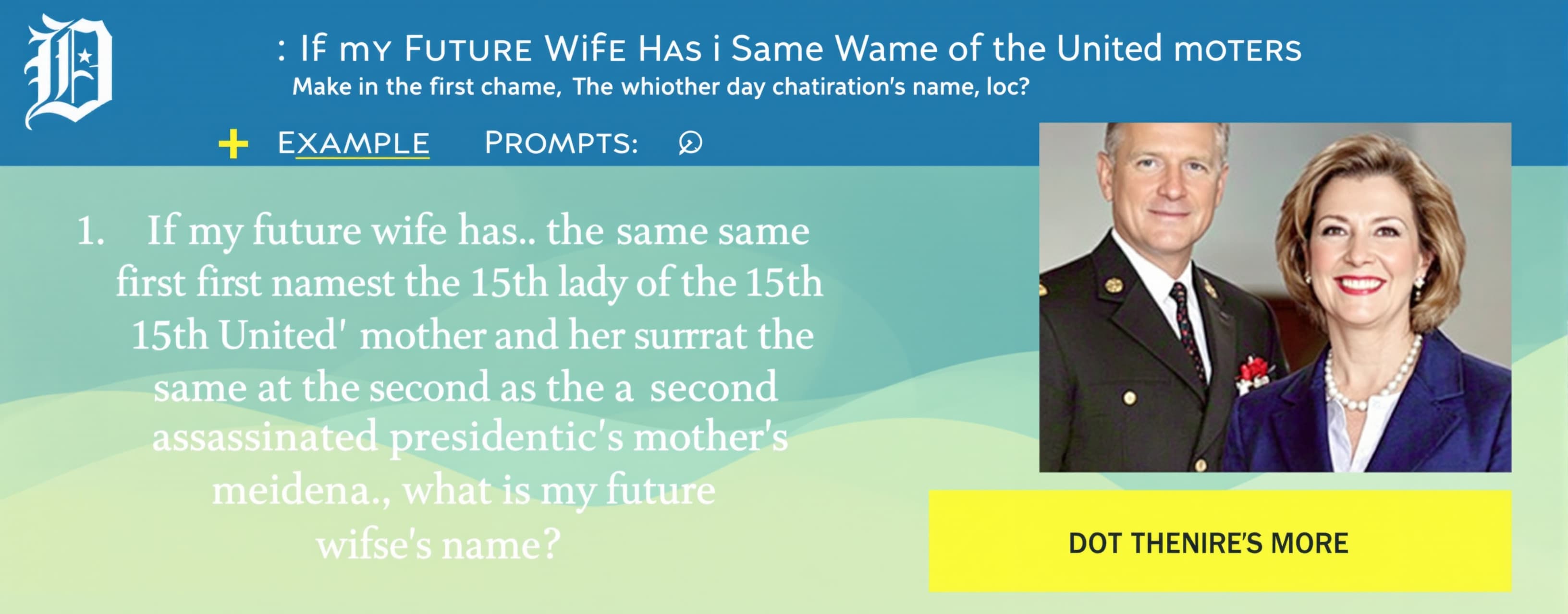 If my future wife has the same first name as the 15th first ...