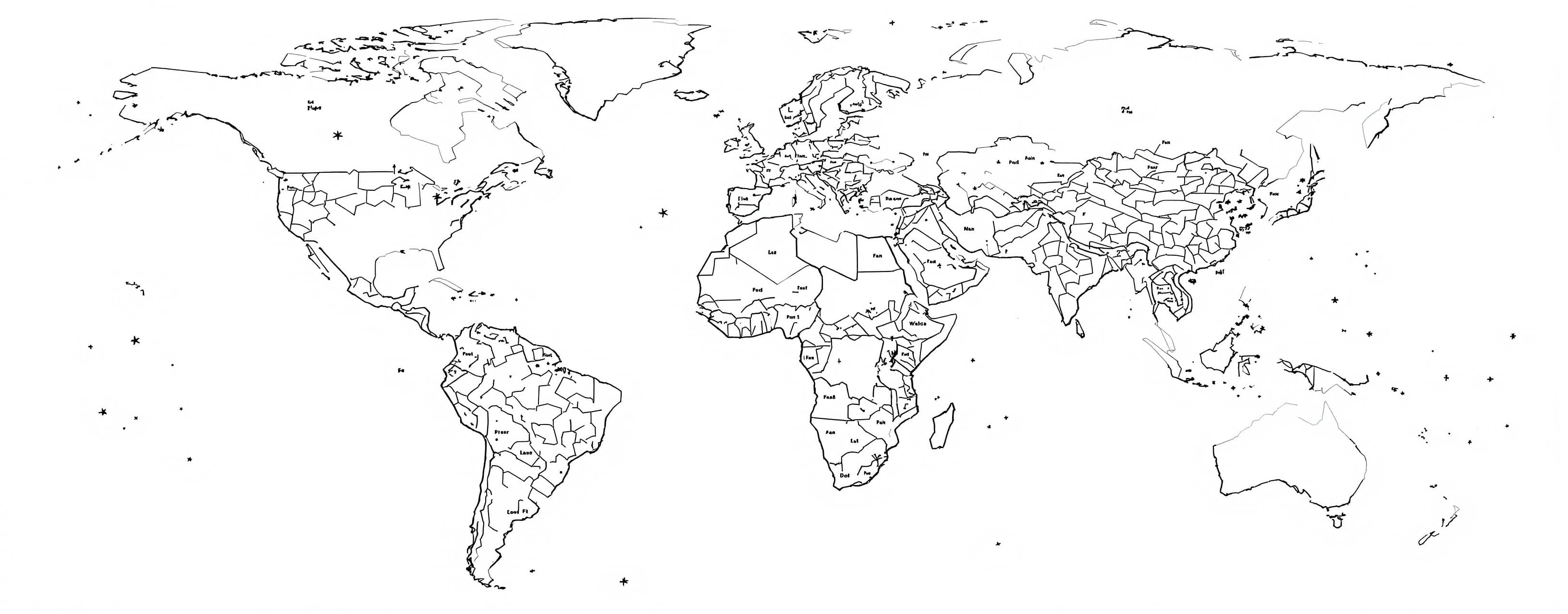 fais moi une dessin en noir et blanc du globe terrestre