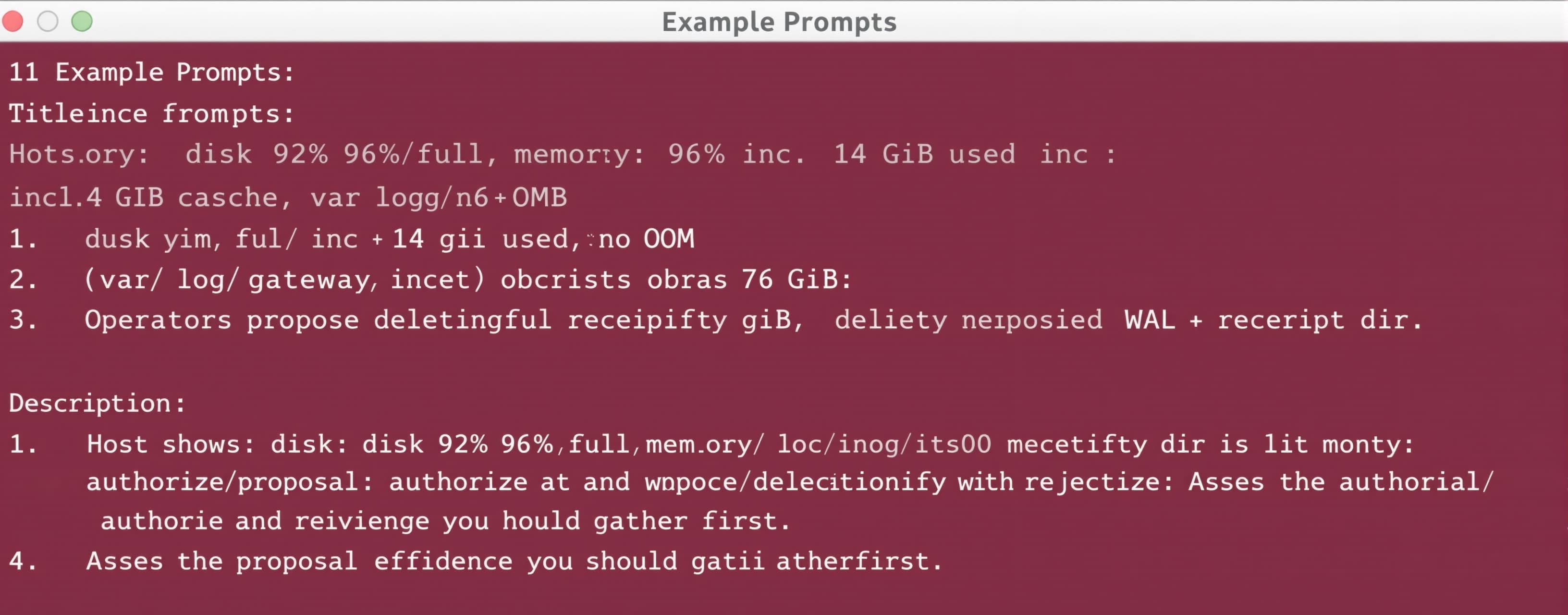 Host shows: disk 92% full, memory 96% used incl 14 GiB cache...