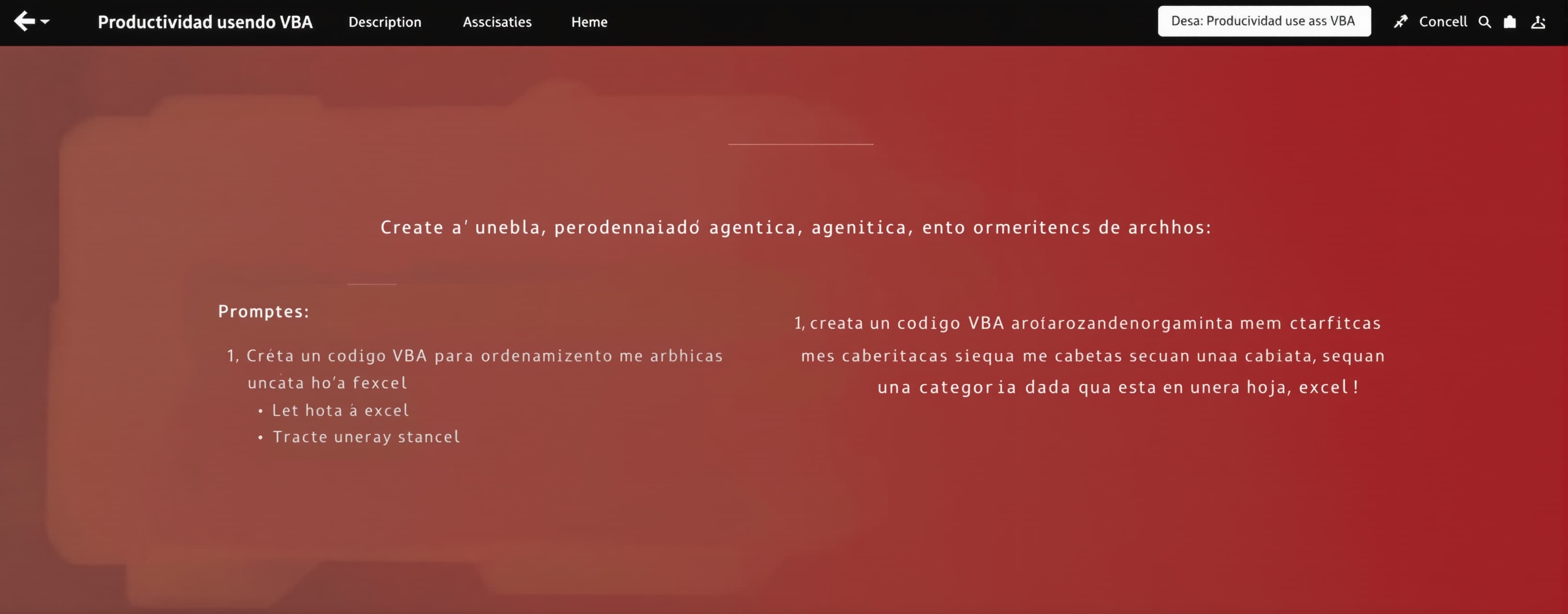 Productividad usando VBA