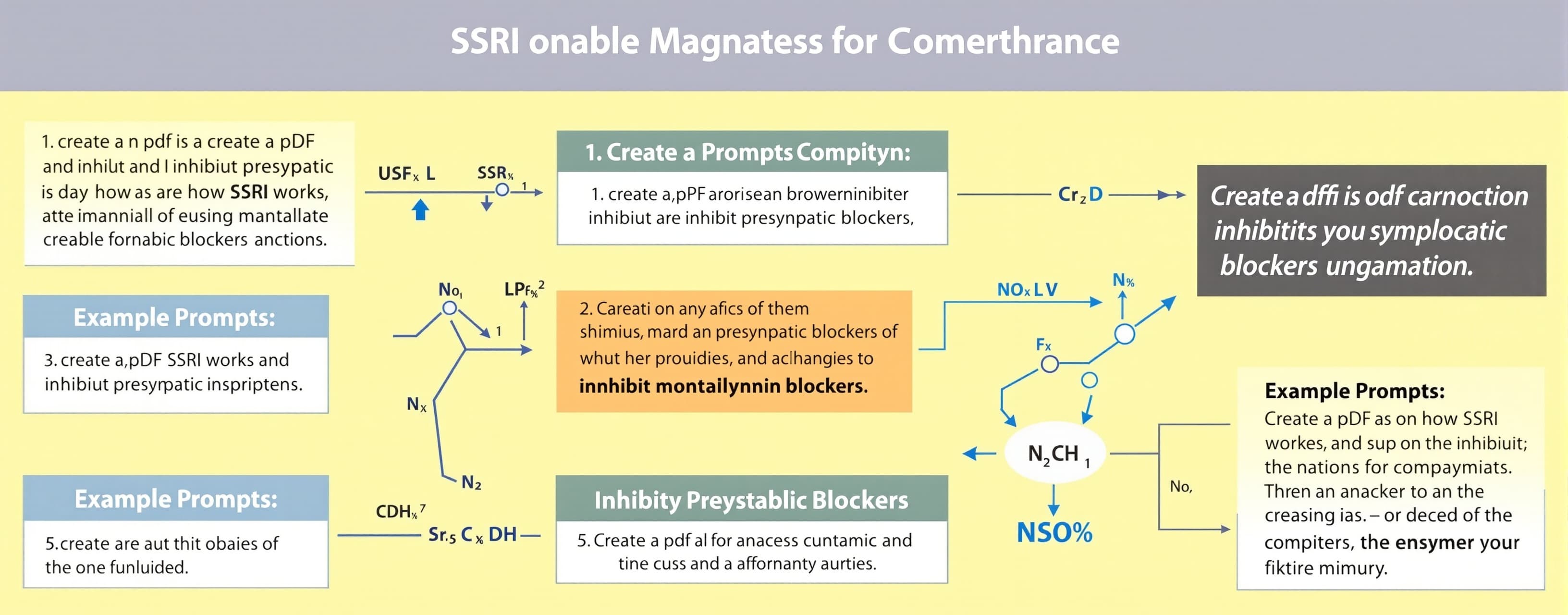 create a .pdf on how SSRI works and inhibit presynpatic bloc...