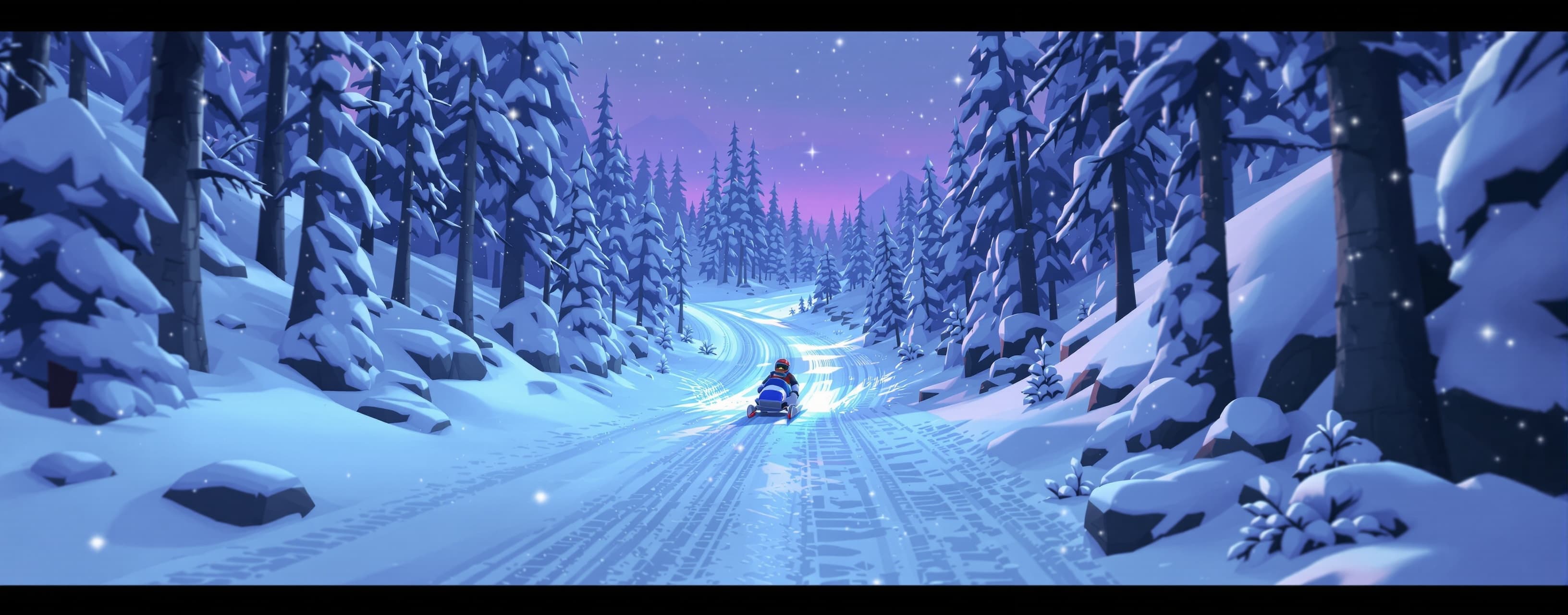 Create a 3d and mobile friendly bobsleding in the snow woth ...