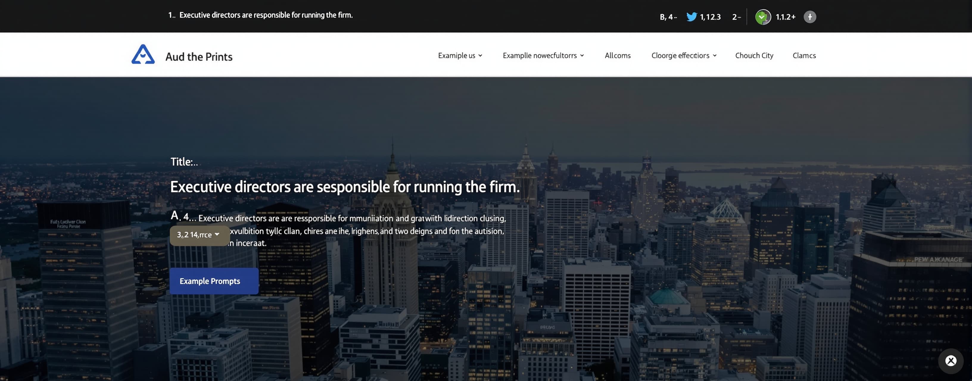 Executive directors are responsible for running the firm.

A...