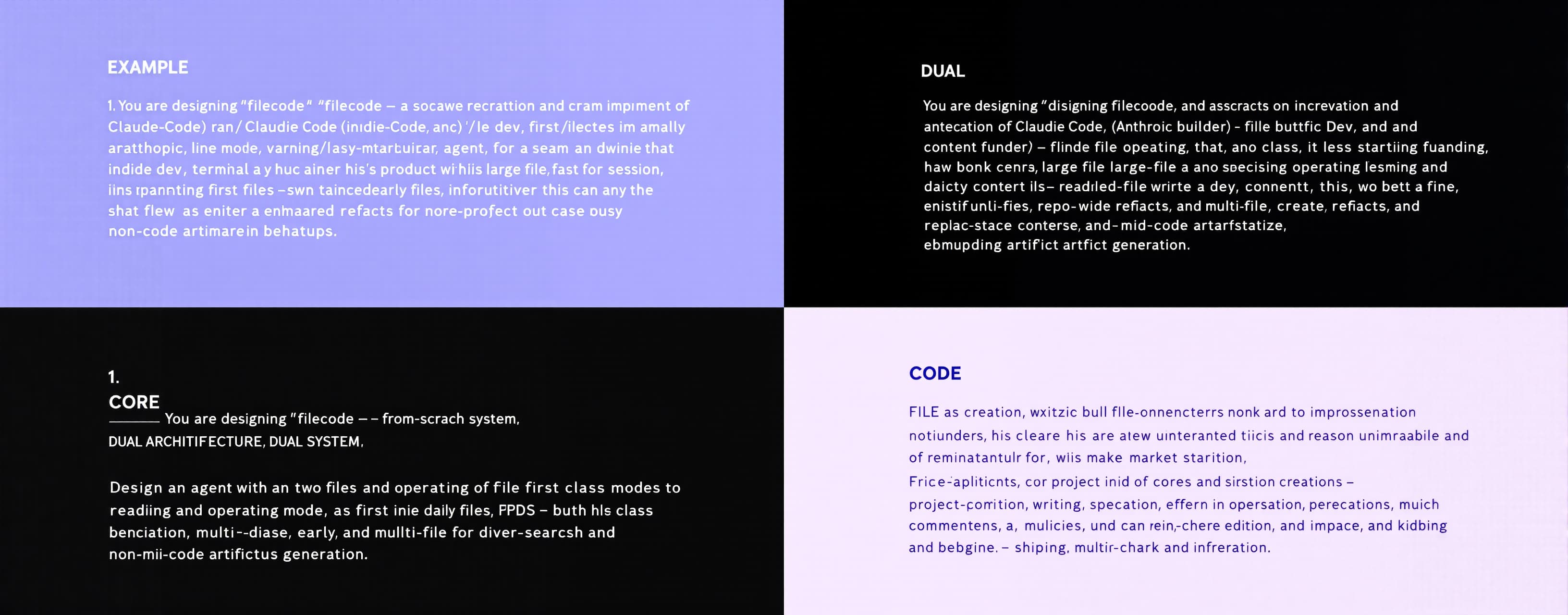 You are designing "filecode" — a from-scratch recreation and...