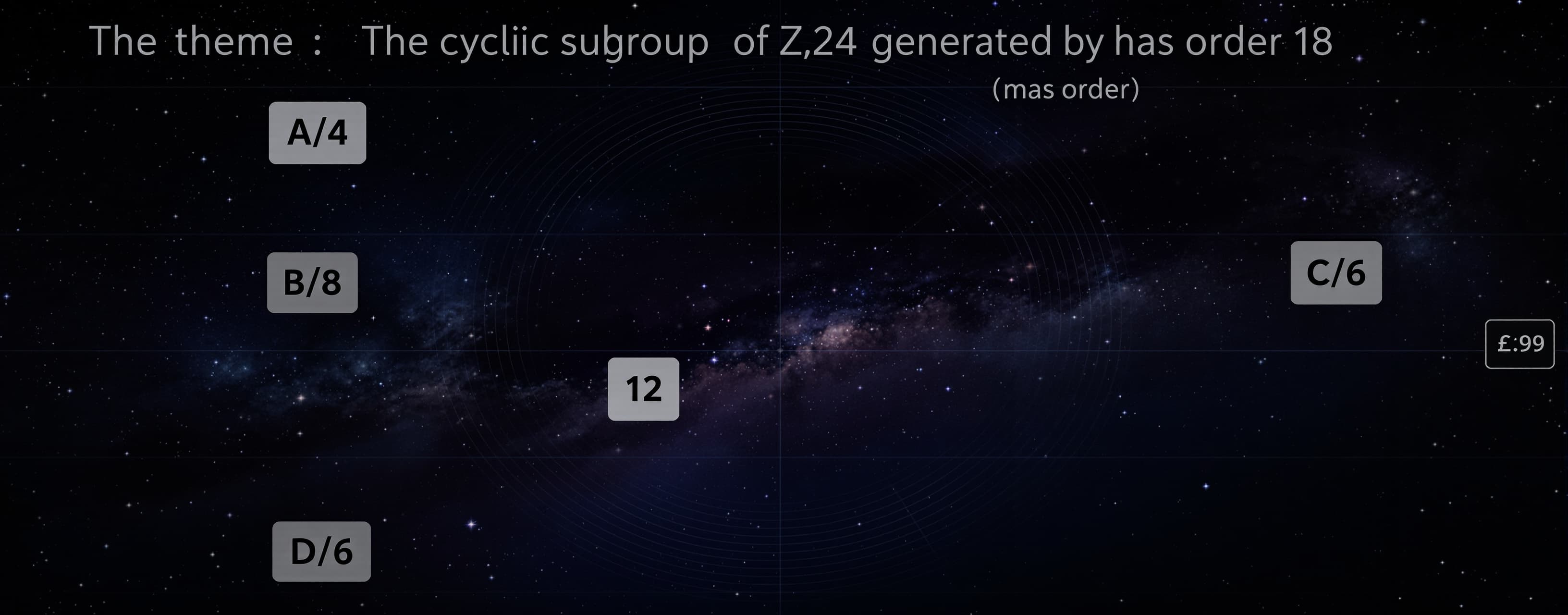 The cyclic subgroup of Z_24 generated by 18 has order

A) 4
...