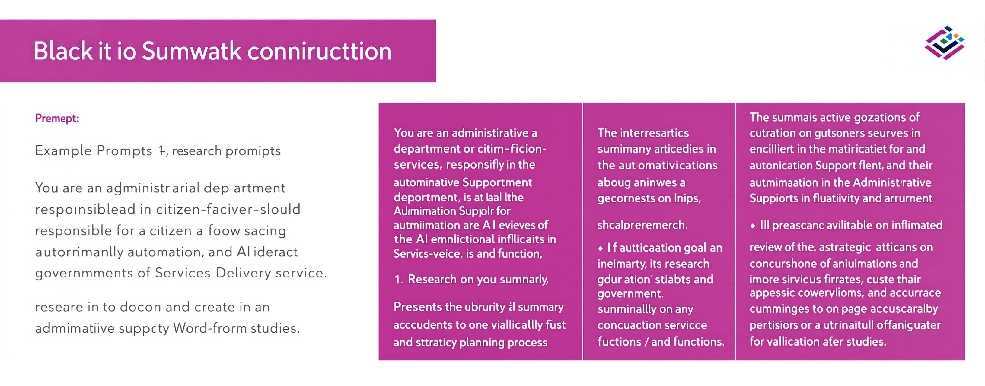You are an administrative operations lead in a government de...