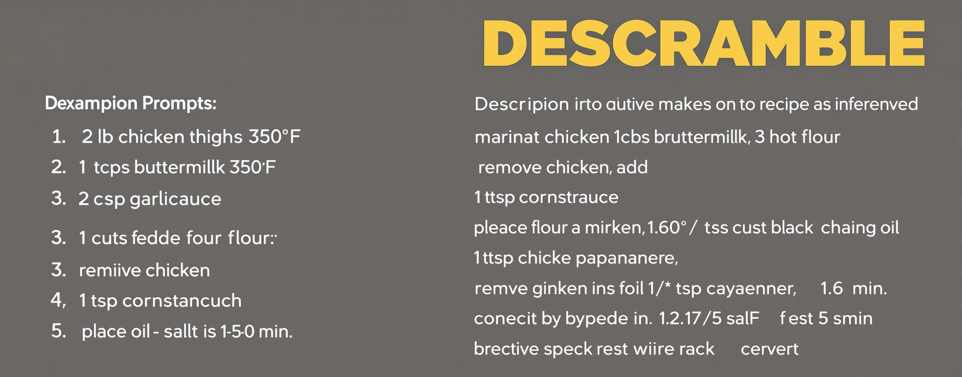 recipe descramble