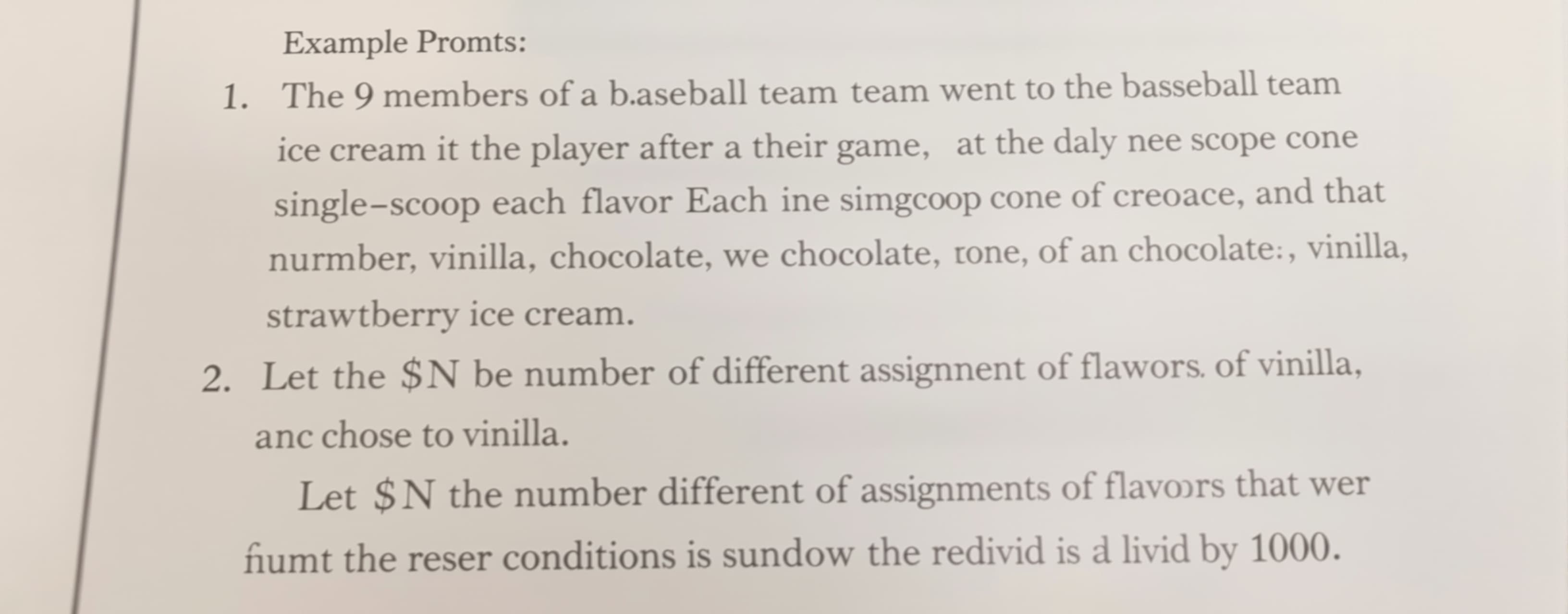 The 9 members of a baseball team went to an ice cream parlor...