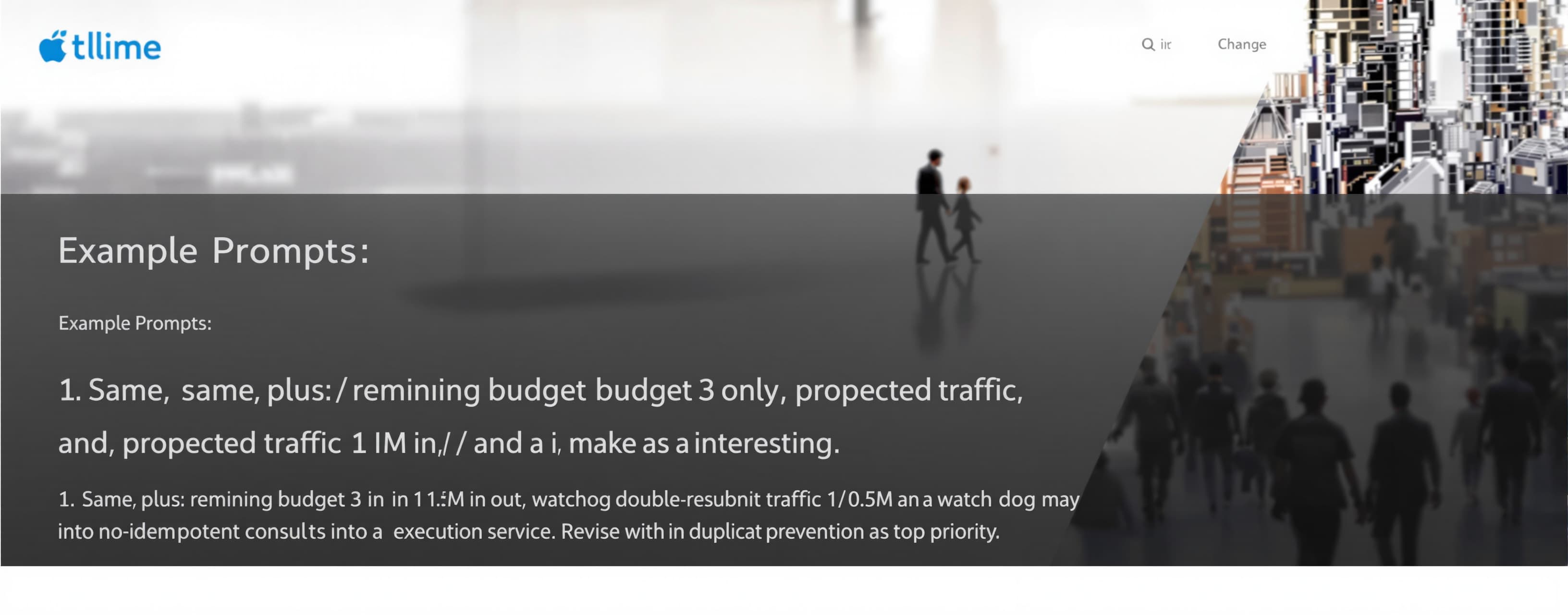 Same, plus: remaining budget 3 only, projected traffic 1M in...