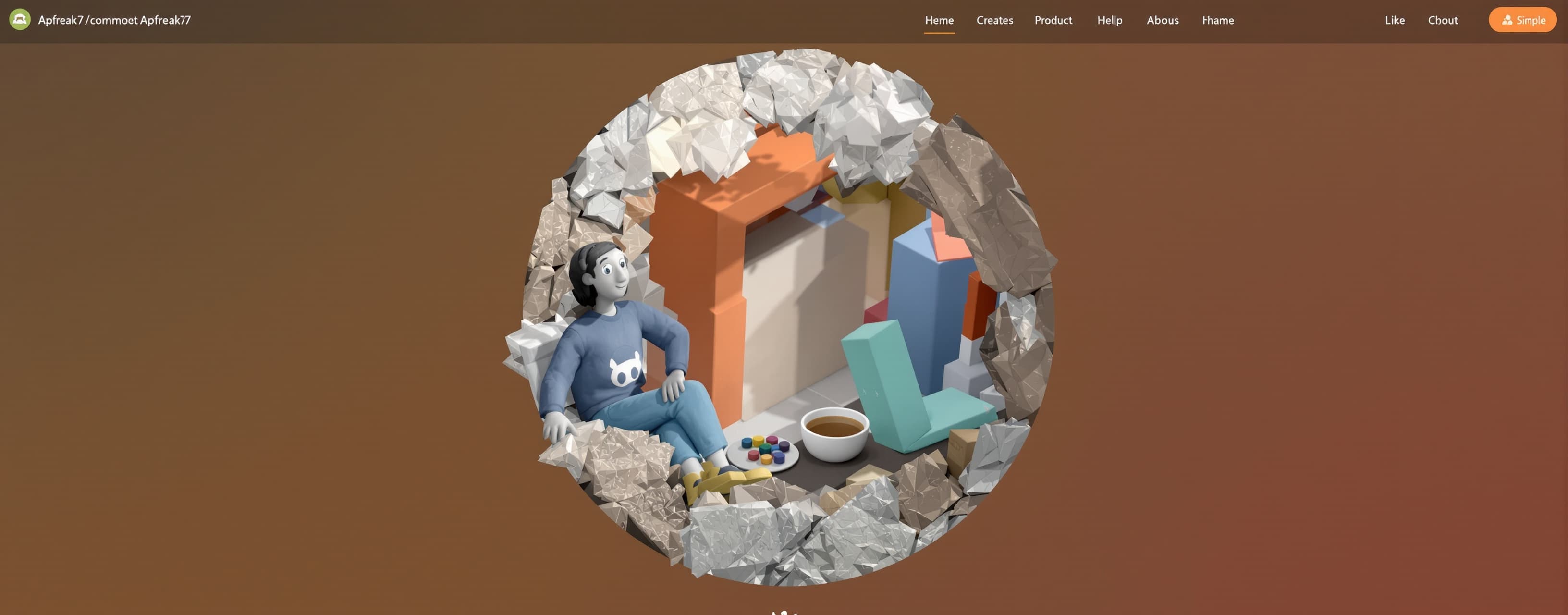 create a 3d website use my github profile https://github.com...