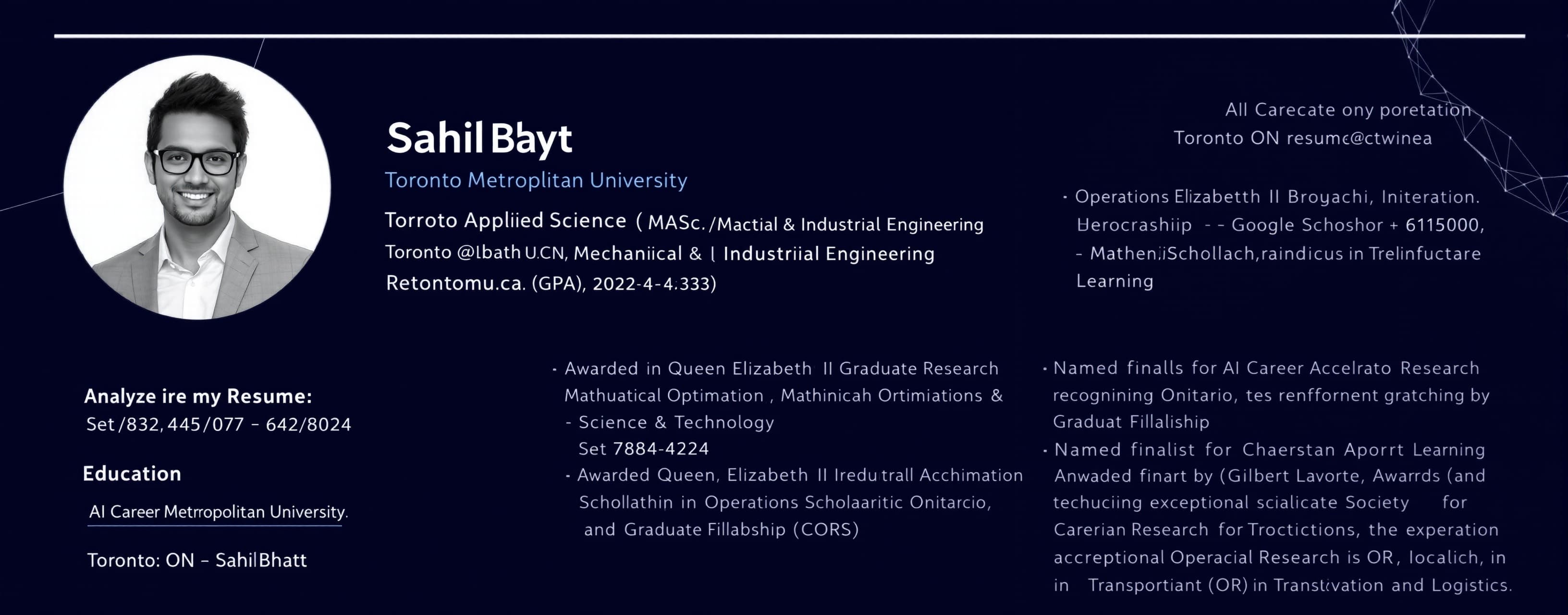 analyze my resume - Sahil Bhatt + Toronto, ON # sahil.bhatt@...