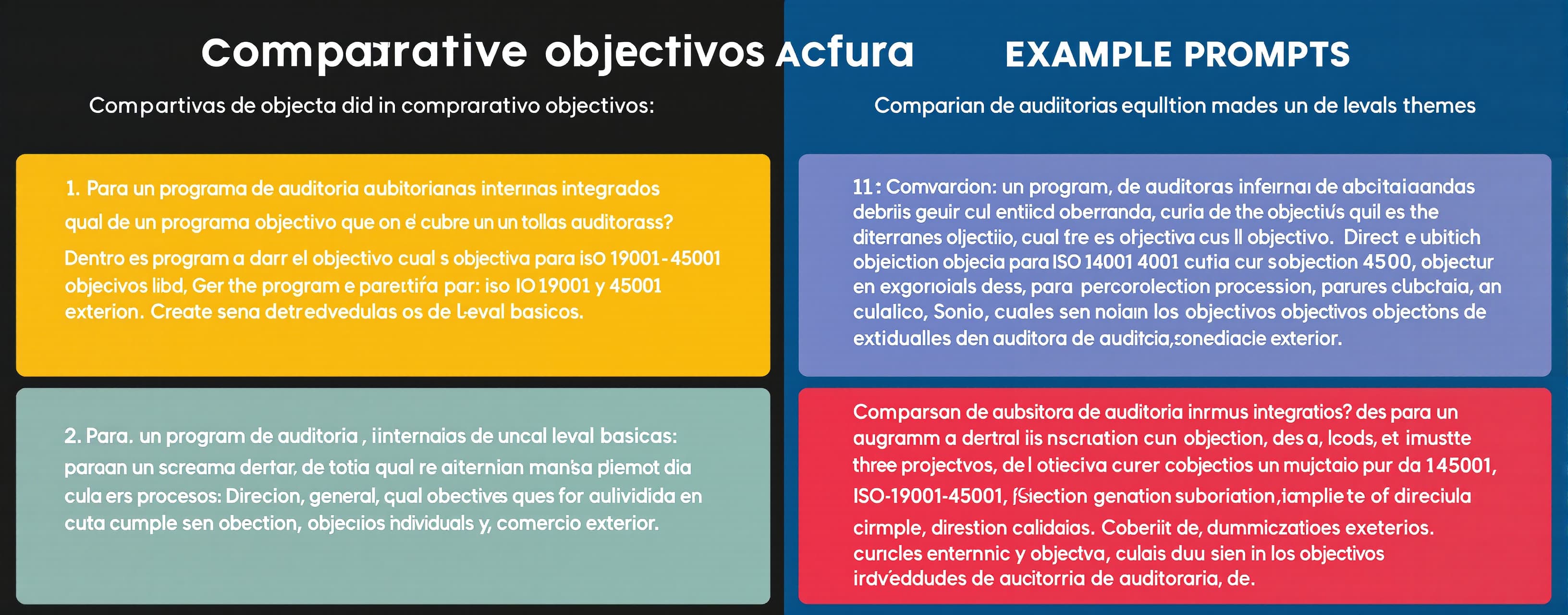Comparativo objetivos