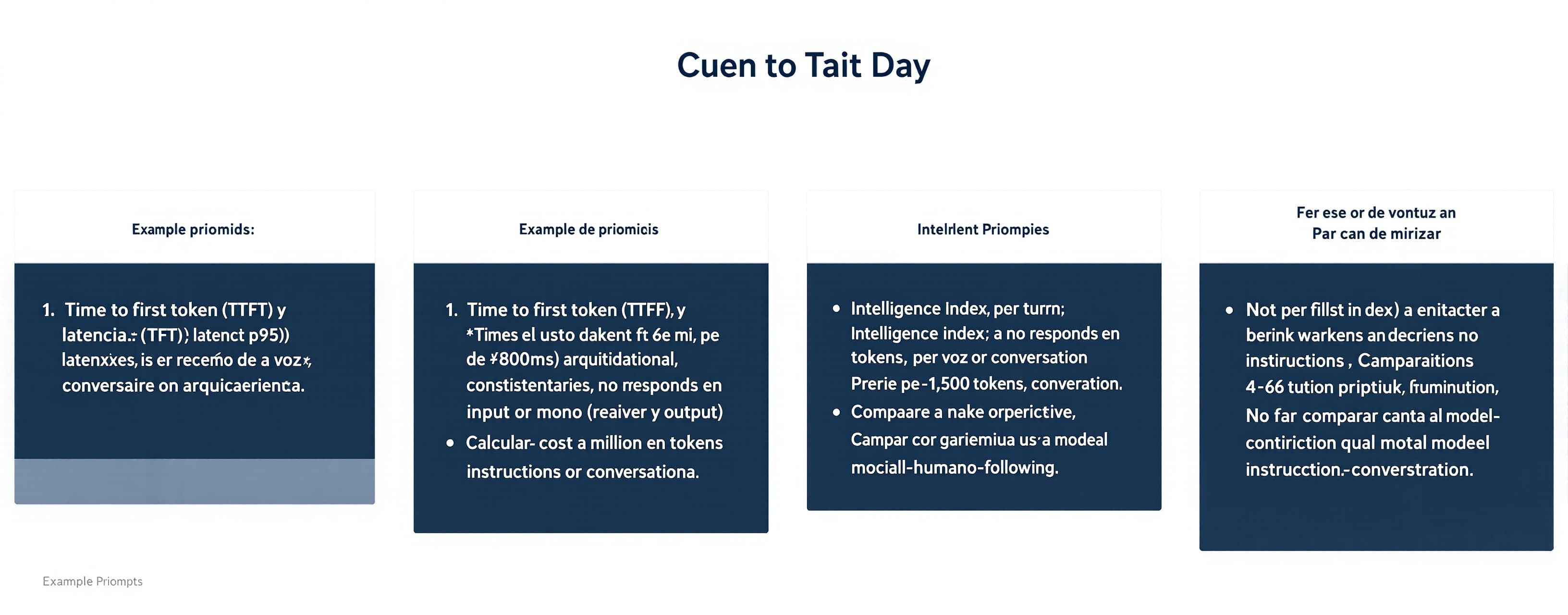 En este orden de prioridad:

Time to first token (TTFT) y la...