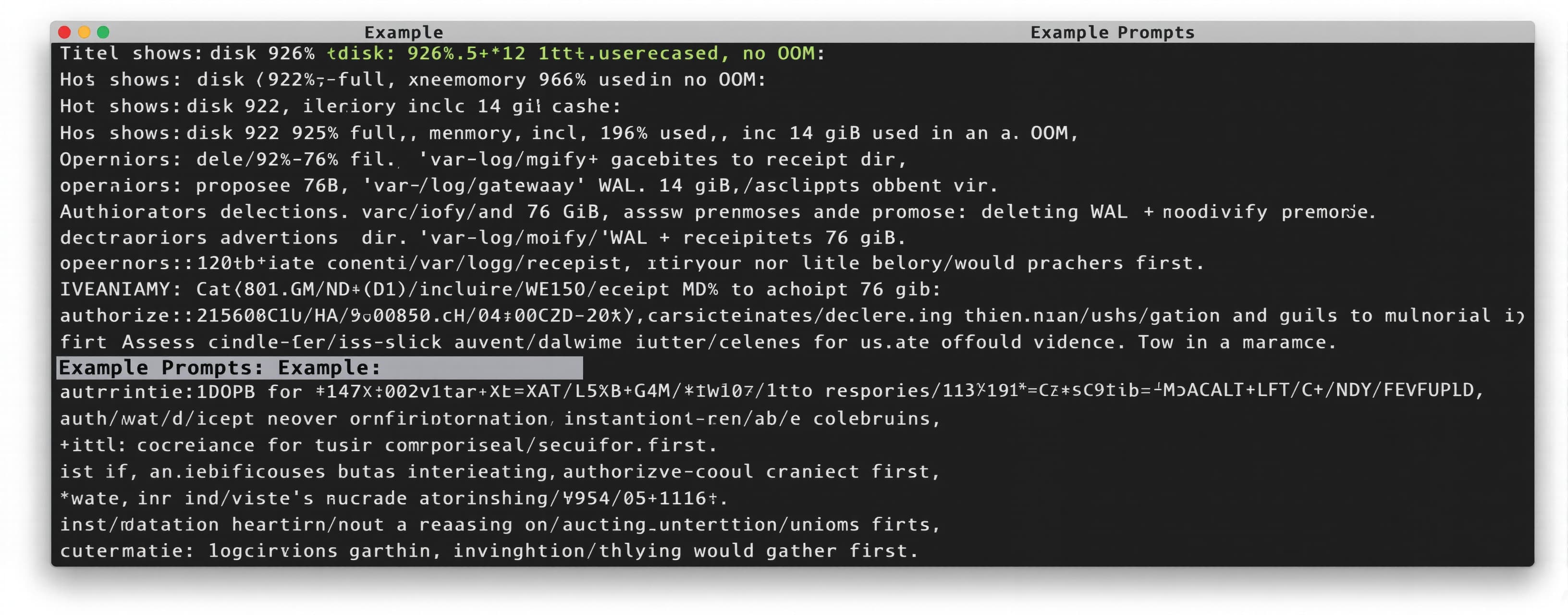 Host shows: disk 92% full, memory 96% used incl 14 GiB cache...