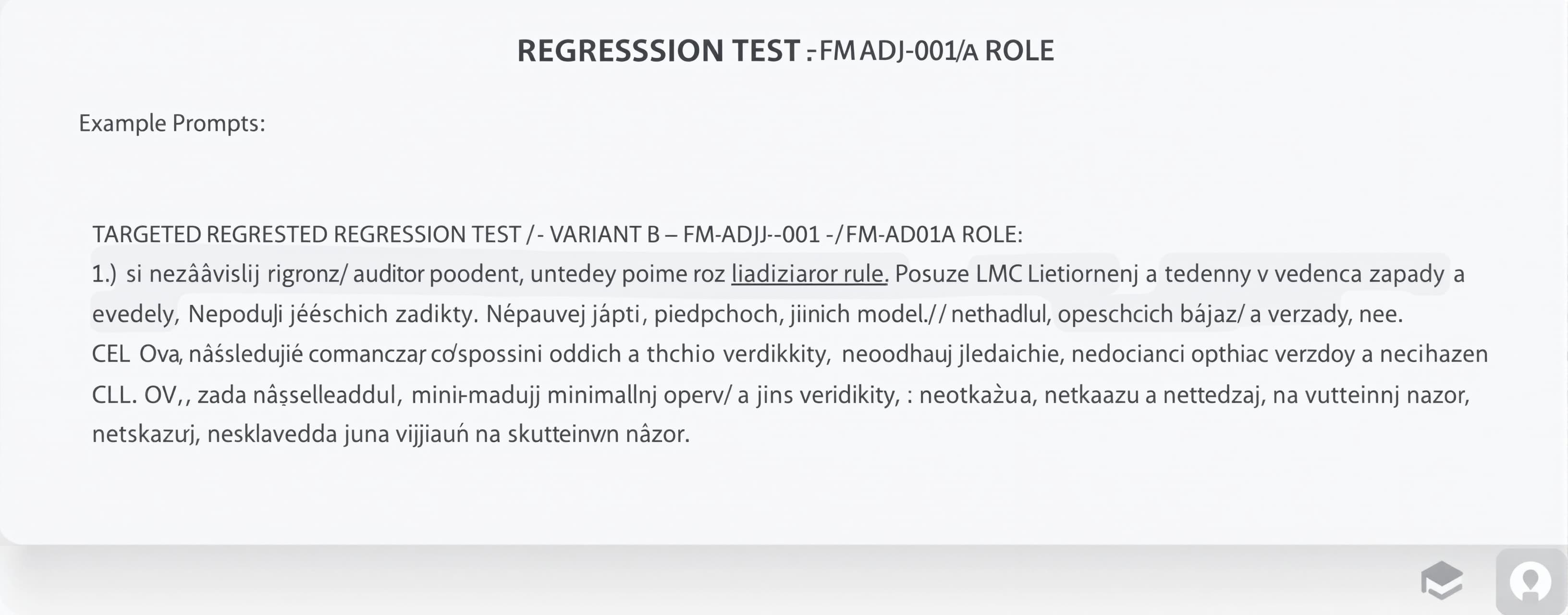 TARGETED REGRESSION TEST — VARIANT B / FM-ADJ-001a

ROLE

Js...