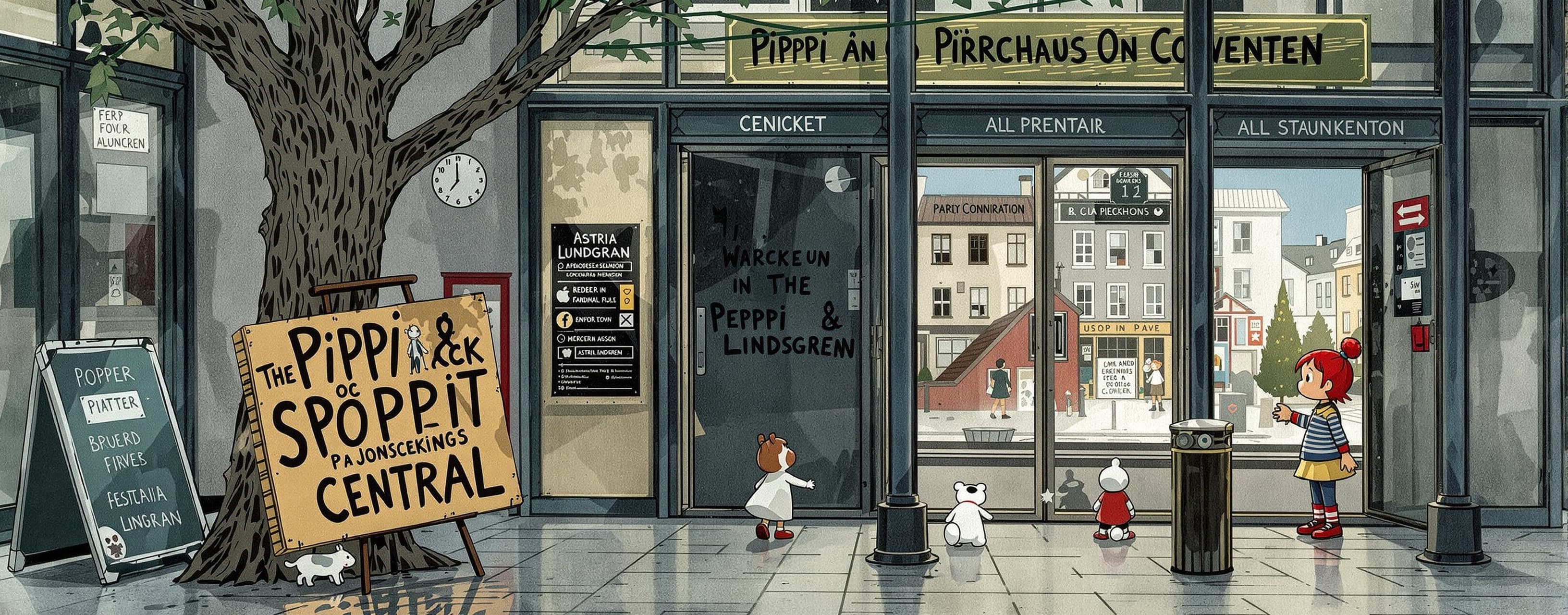 Berätta om barnboken "Pippi och spöket på Jönköpings central...