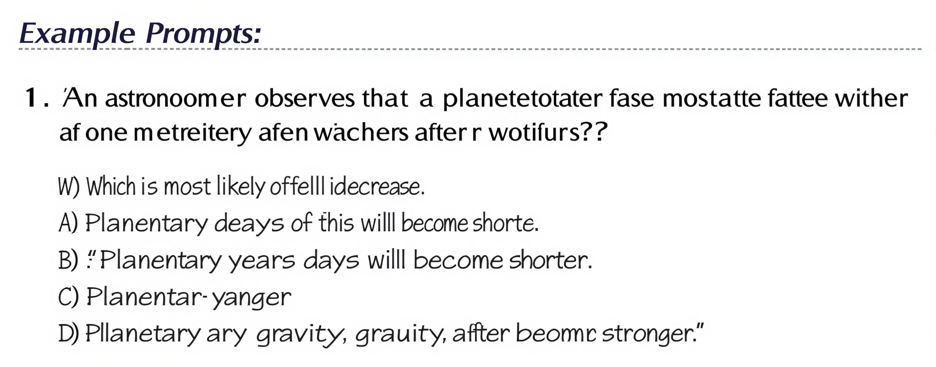 An astronomer observes that a planet rotates faster after a ...