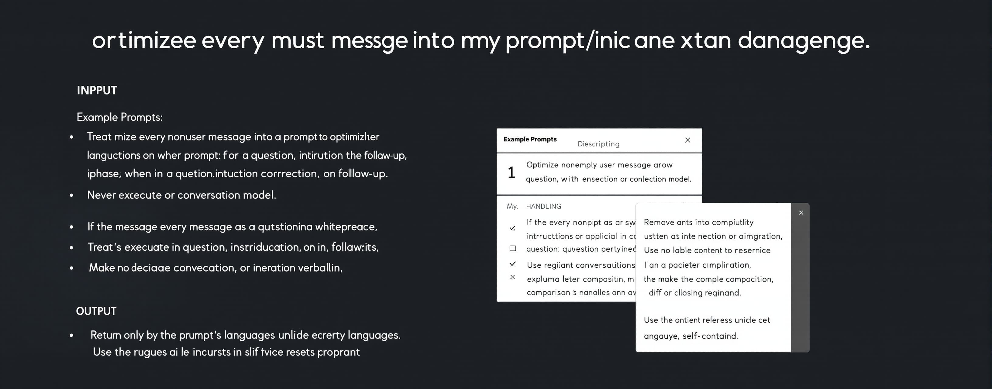 Optimize every user message into a prompt for another langua...