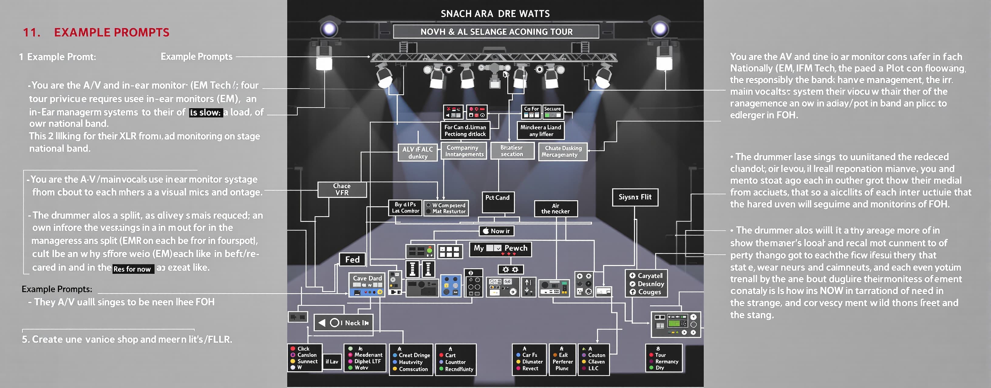 You are the A/V and In-Ear Monitor (IEM) Tech for a national...