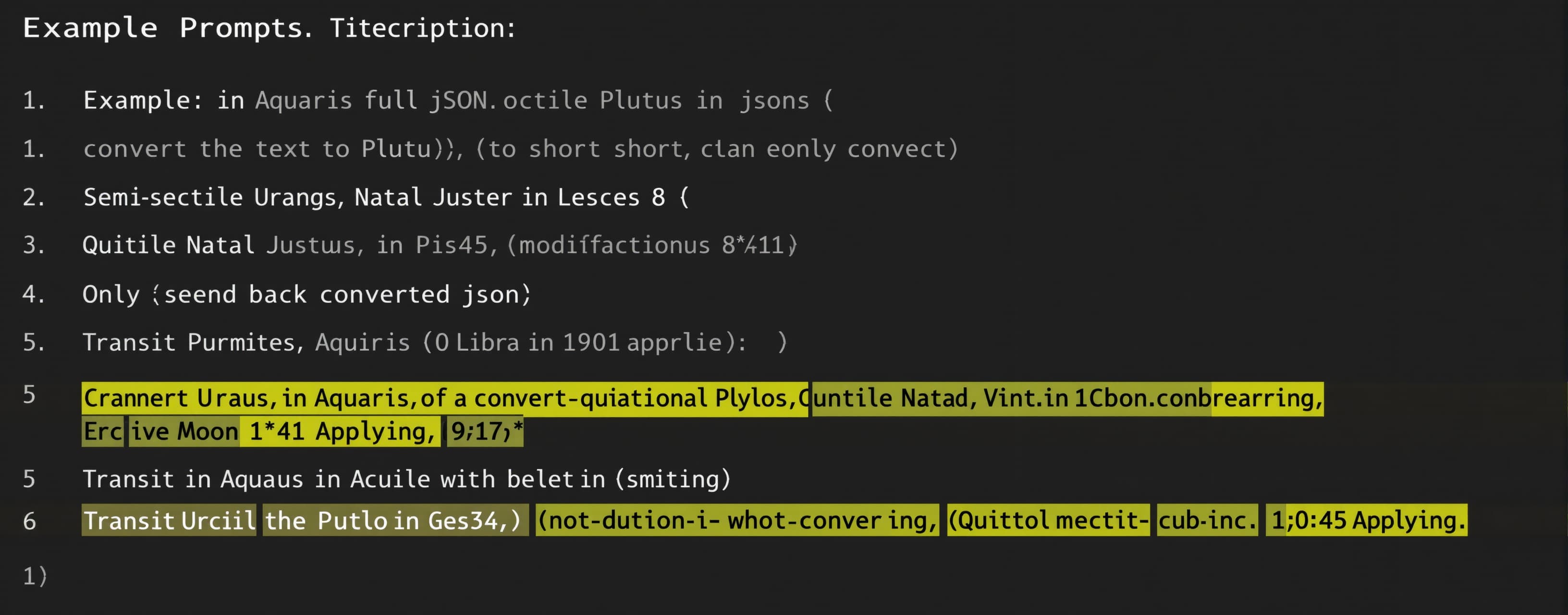 convert the text to full json. do not change, edit, short, m...