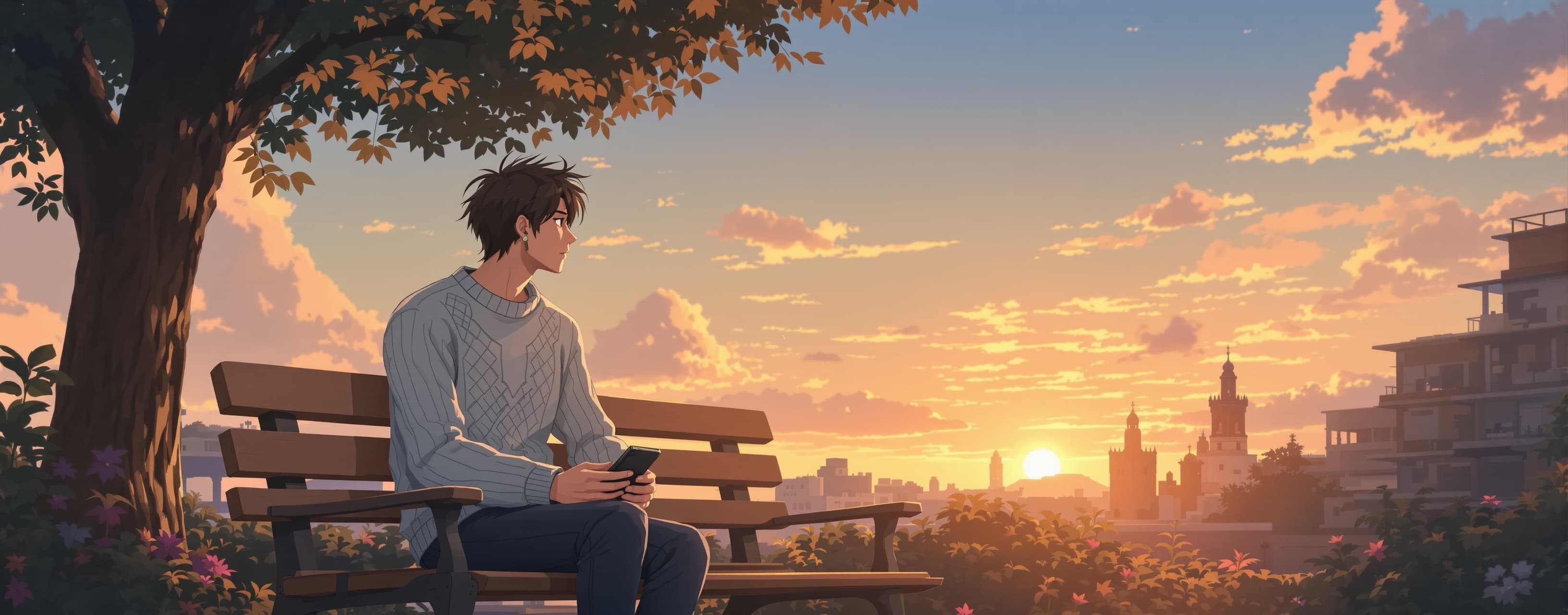 Create a 5-part Ghibli anime college love story in vertical ...