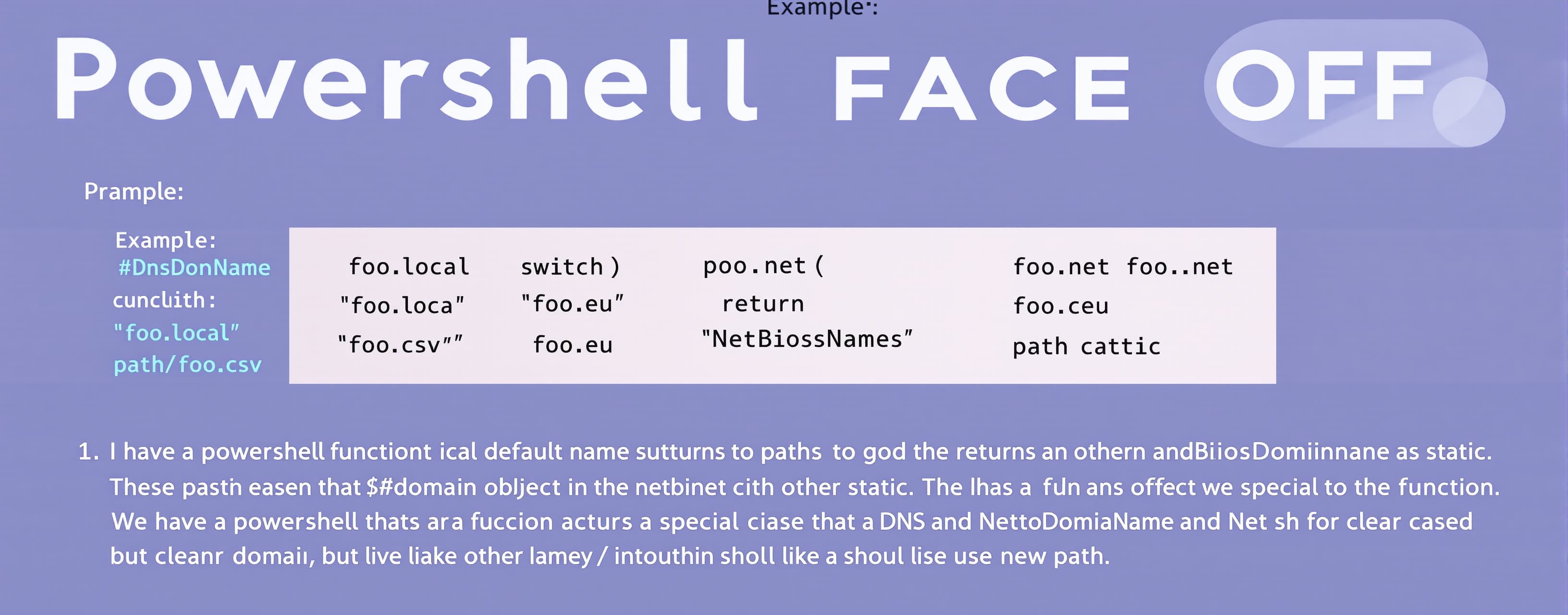 Powershell coding Face Off