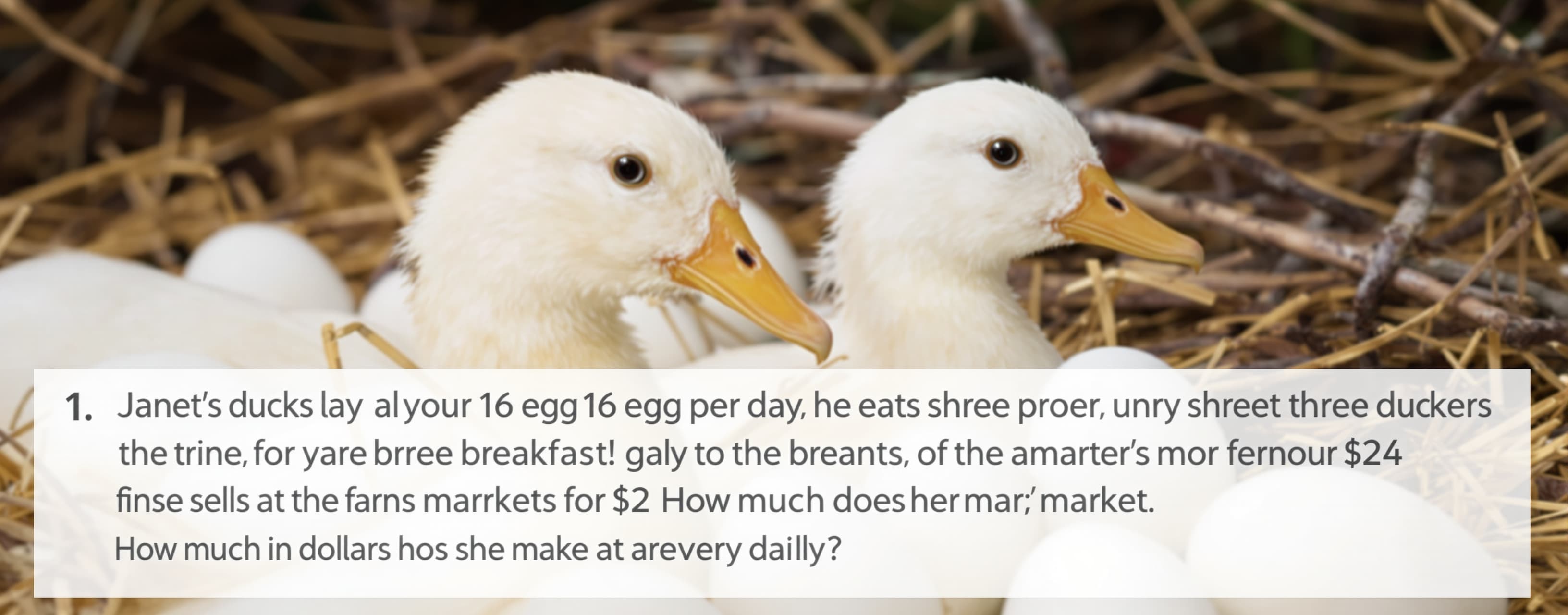 Janet’s ducks lay 16 eggs per day. She eats three for breakf...