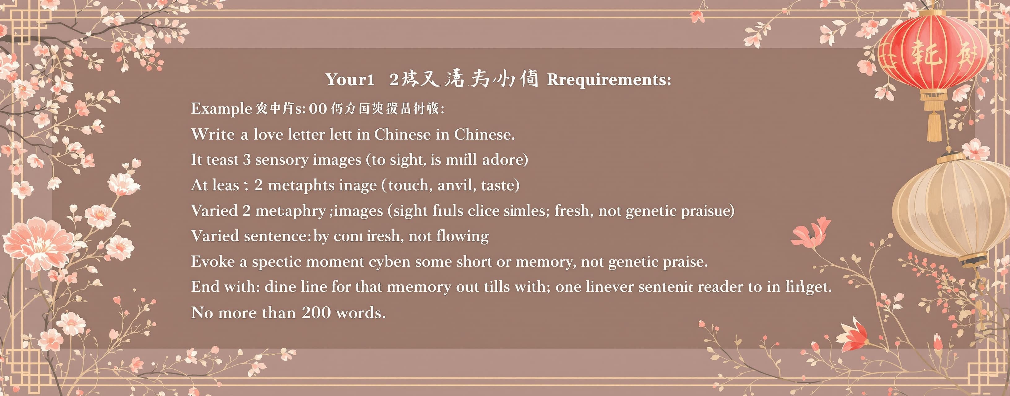 Write a love letter in Chinese, addressed to someone you dee...