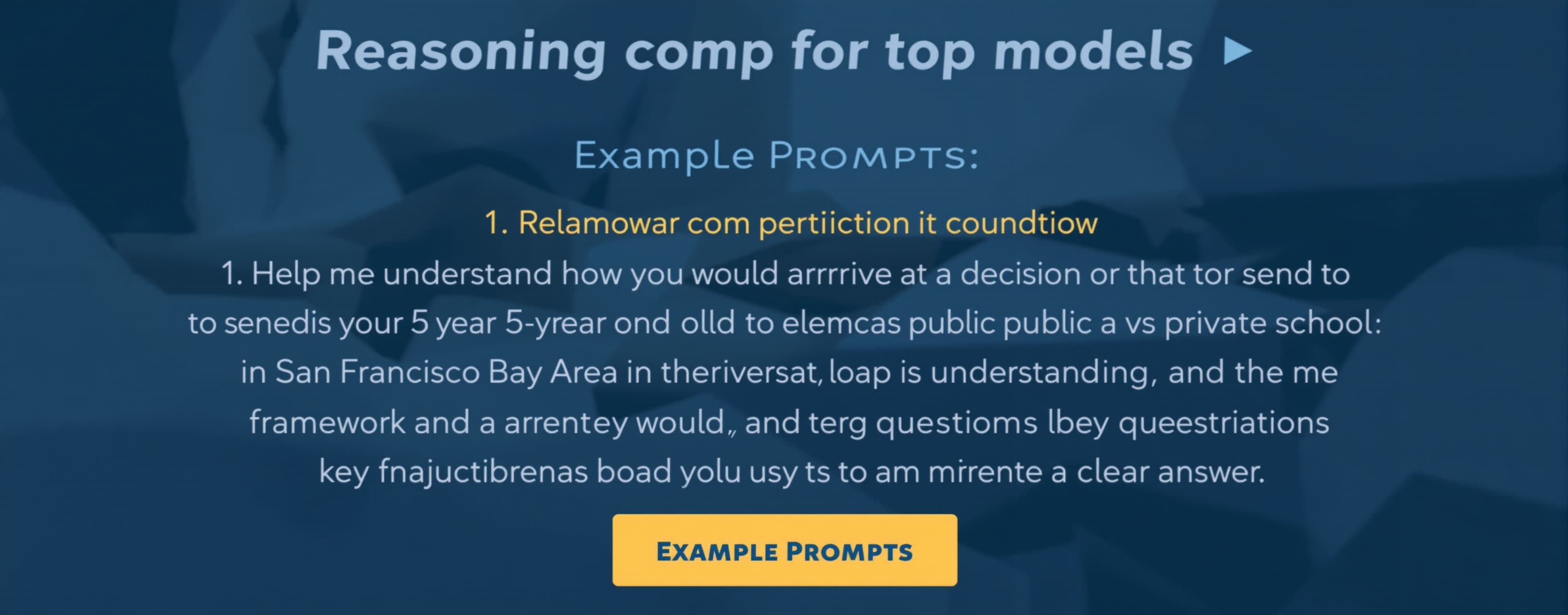 Reasoning comp for top models
