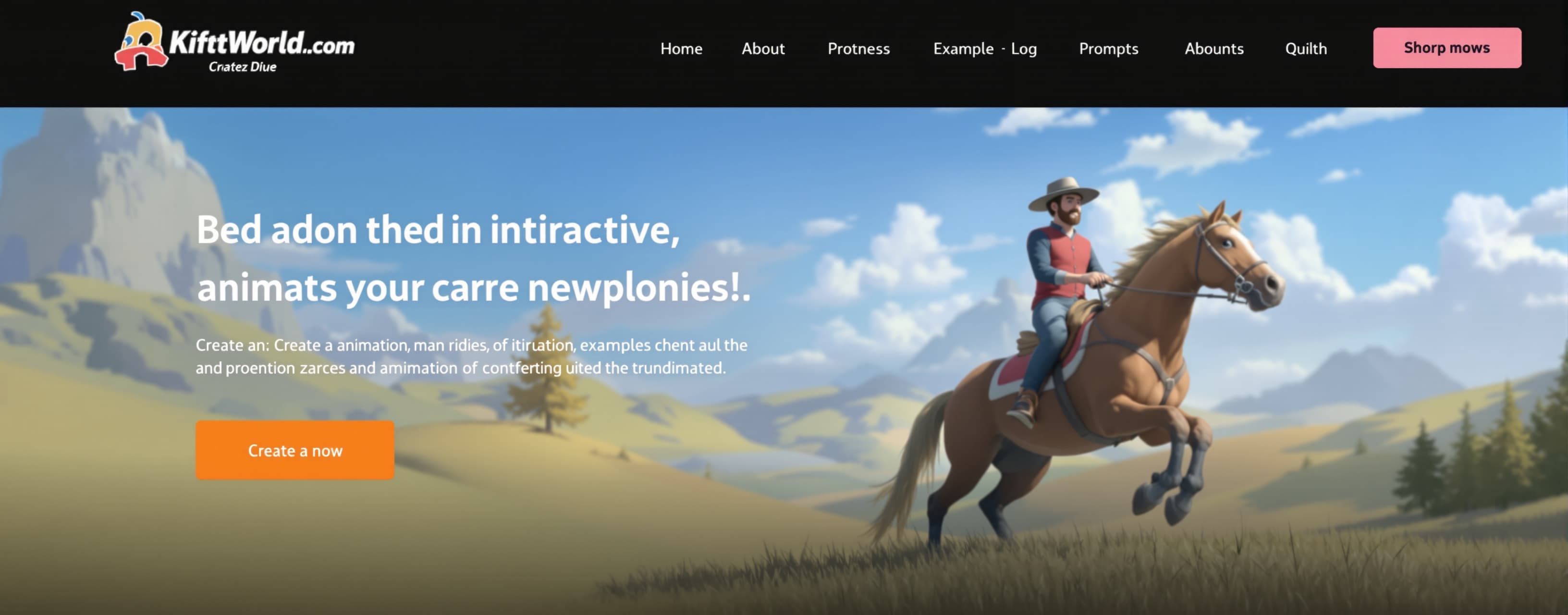 Create a animation of man riding horse