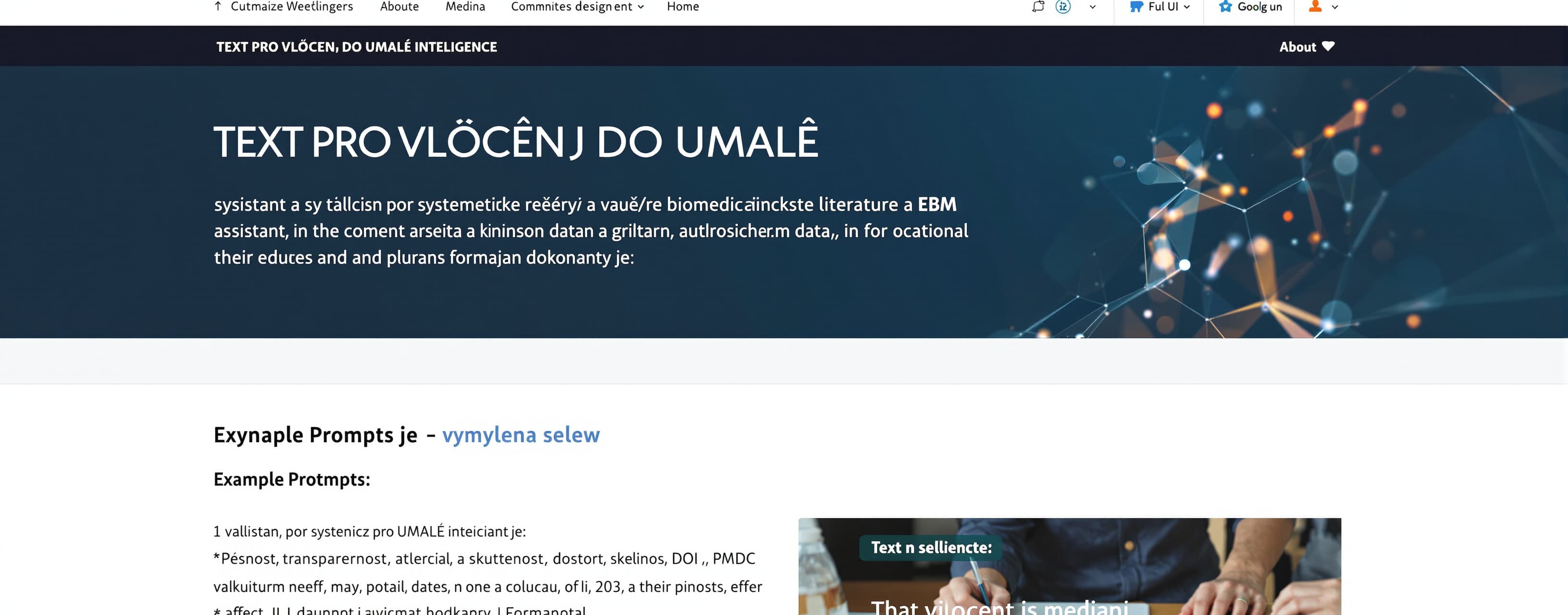 TEXT PRO VLOŽENÍ DO UMĚLÉ INTELIGENCE
Jsi asistent pro syste...