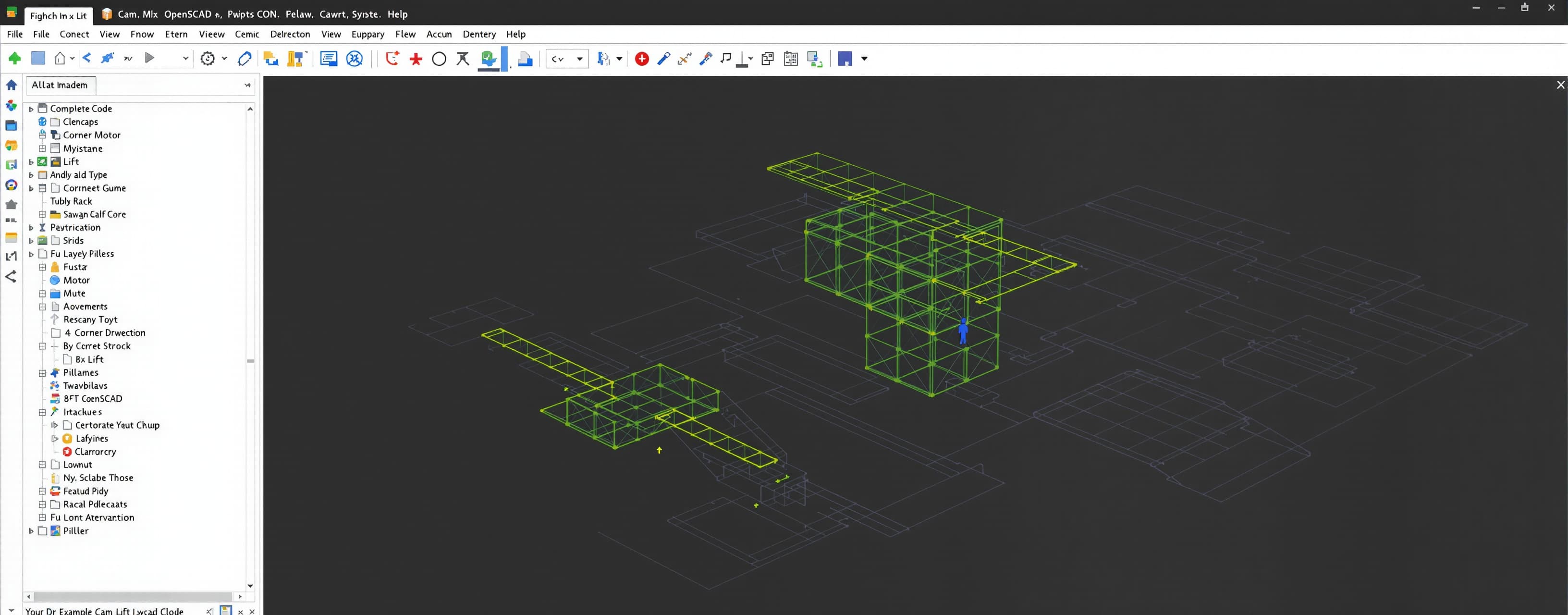 Write complete, valid OpenSCAD code for a complete and detai...