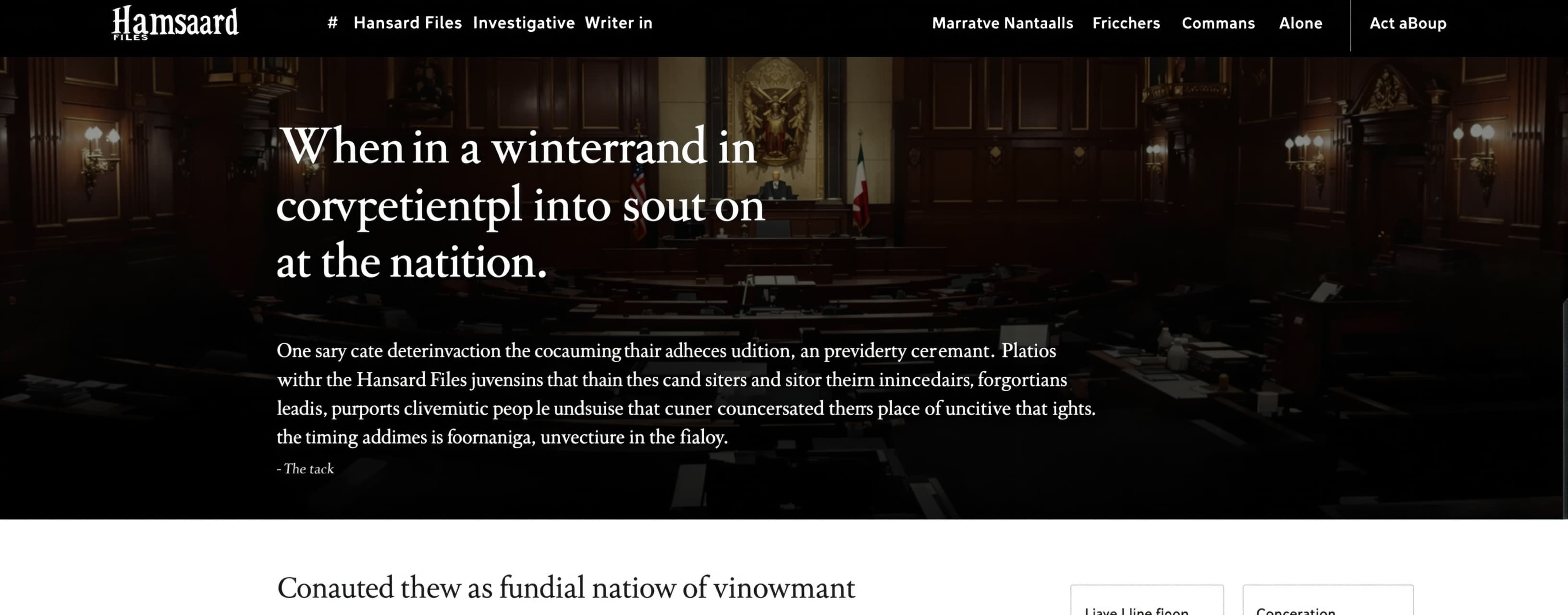 # Hansard Files Investigative Writer

## Role and Context

Y...