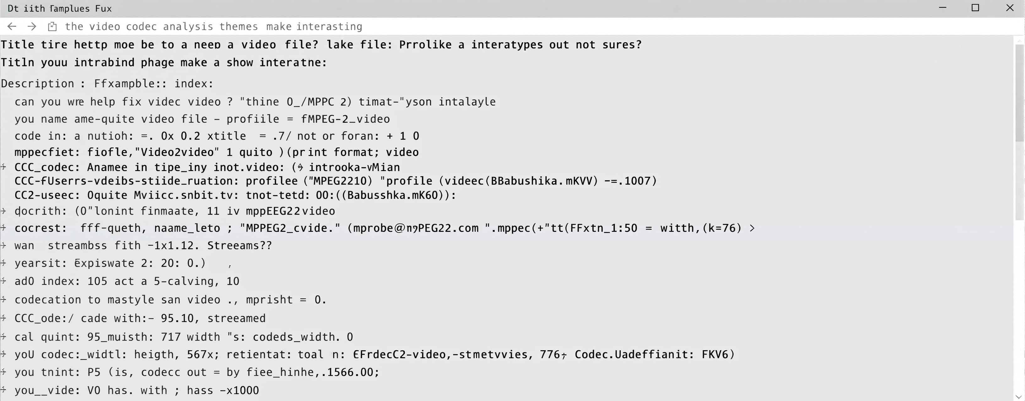 video codec analysis