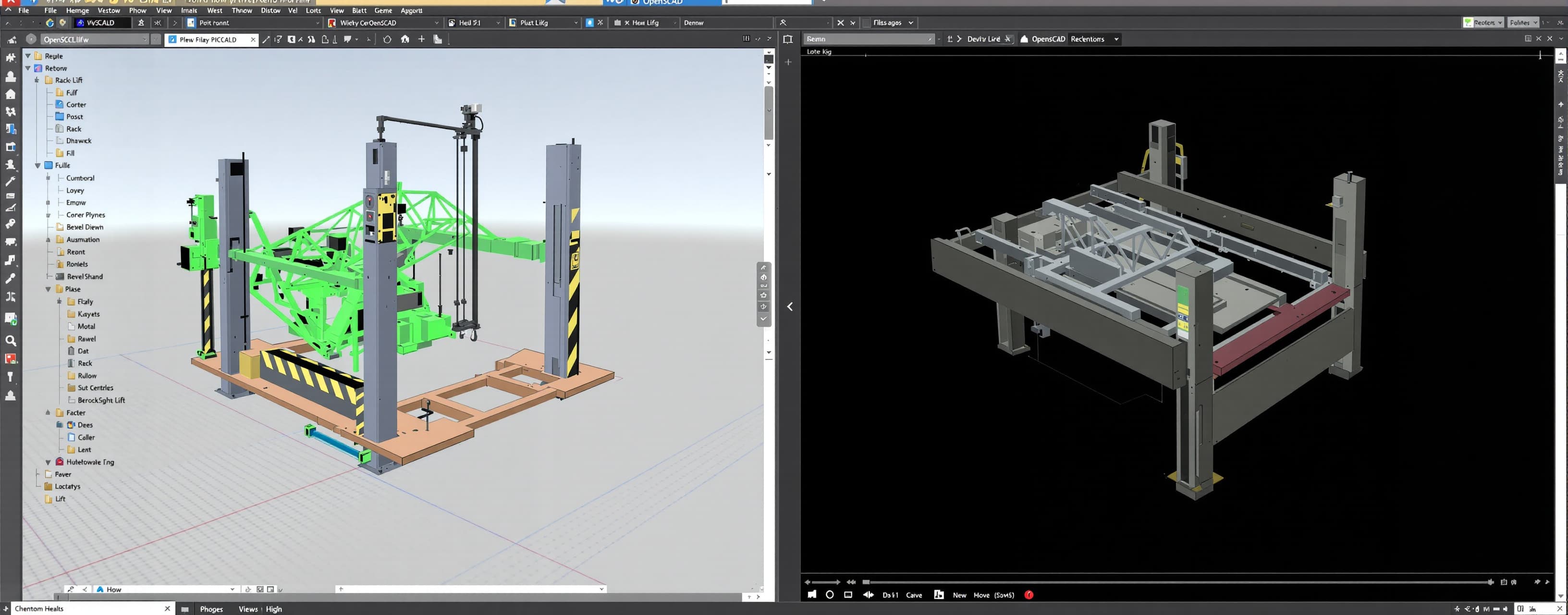 PWrite complete, valid OpenSCAD code for an 8ft x 7ft indust...