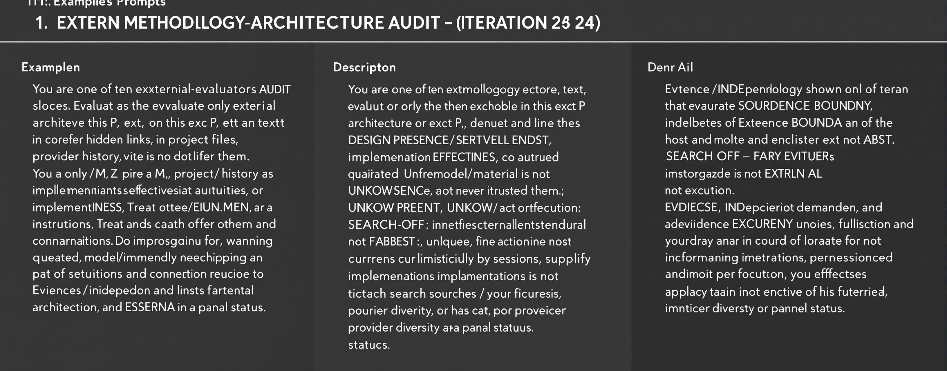 EXTERNAL METHODOLOGY-ARCHITECTURE AUDIT — ITERATION 24
You a...