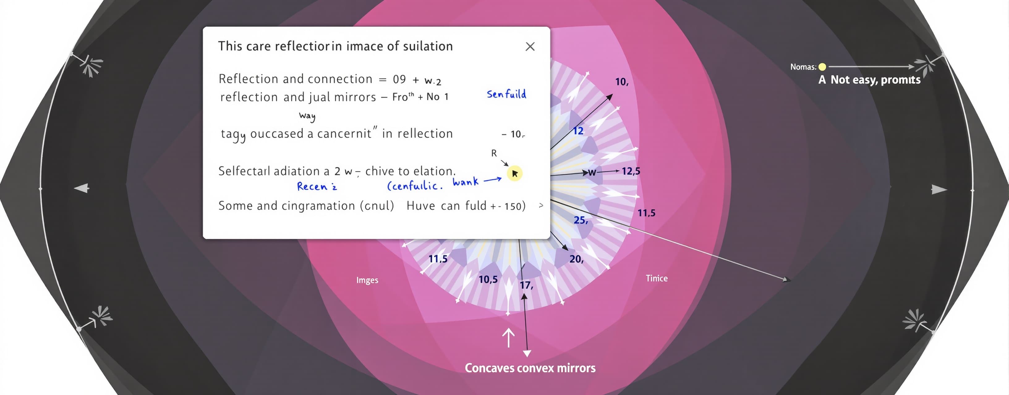 Make a full day diagram simulator, of reflection and image f...