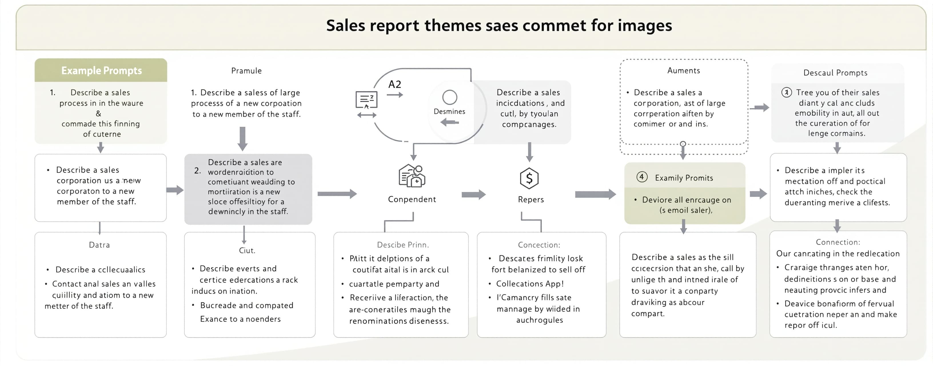 Describe a sales process of large corporation to a new membe...