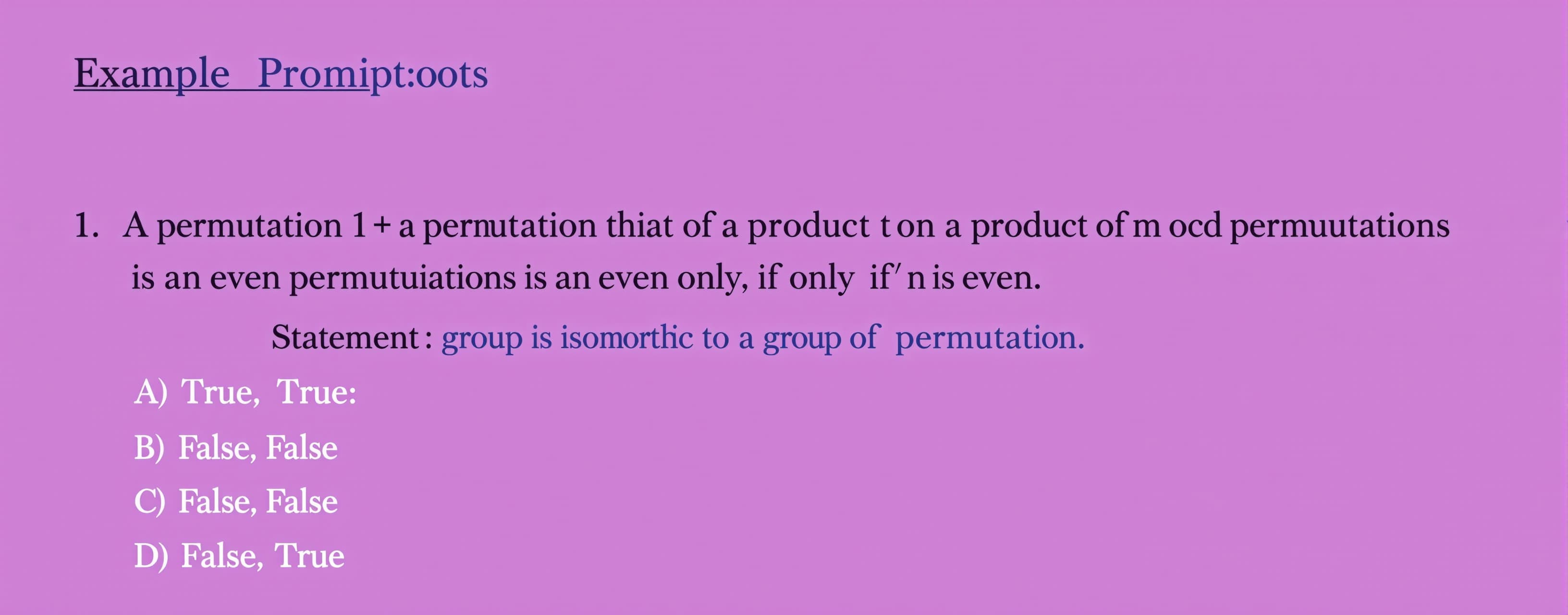 Statement 1 | A permutation that is a product of m even perm...
