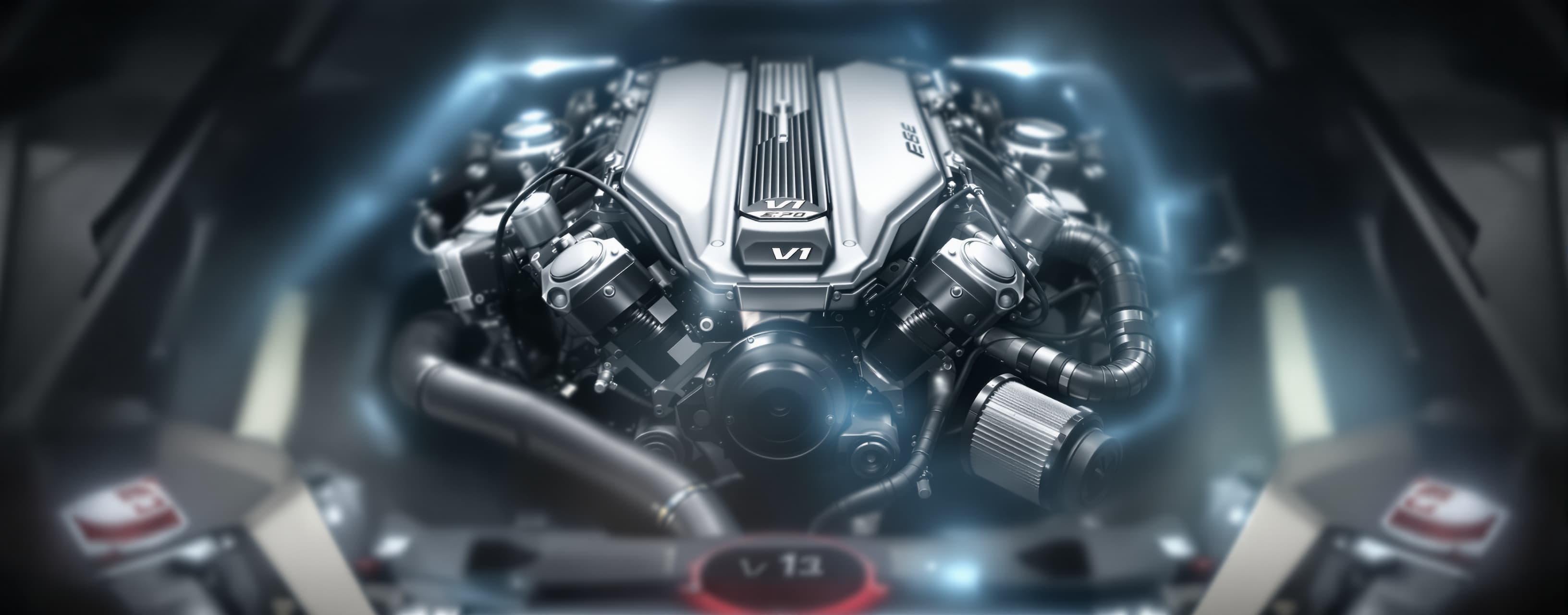 a real detailed 3d car v12 engine that works in a smooth ani...