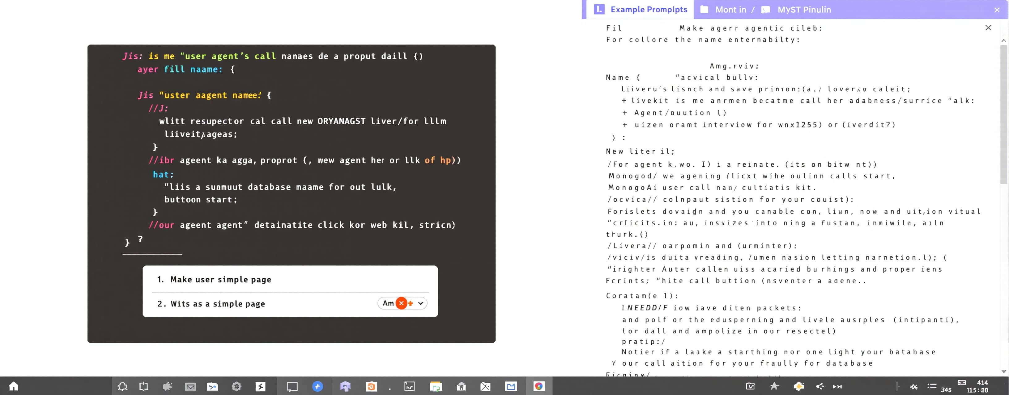 Make a simple page 
Jis me user agent name de ga prompt daal...