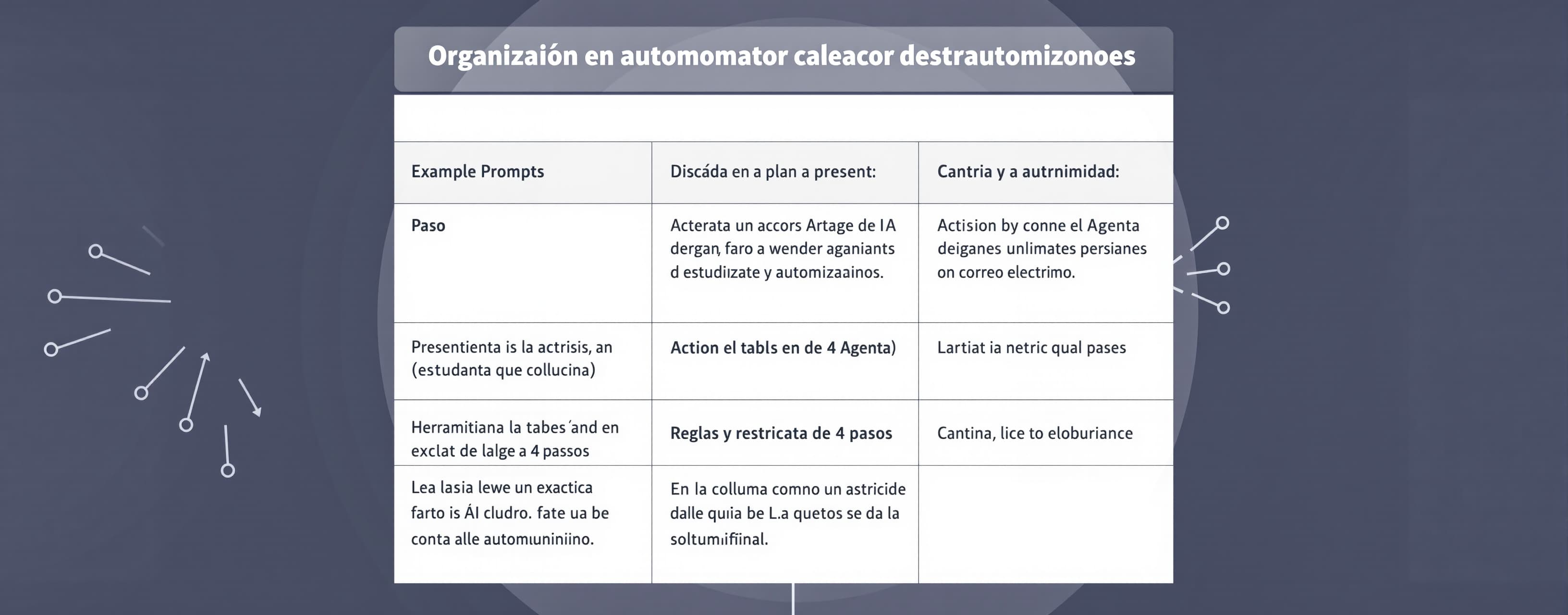 Actúa como un asistente organizador y diseñador de automatiz...