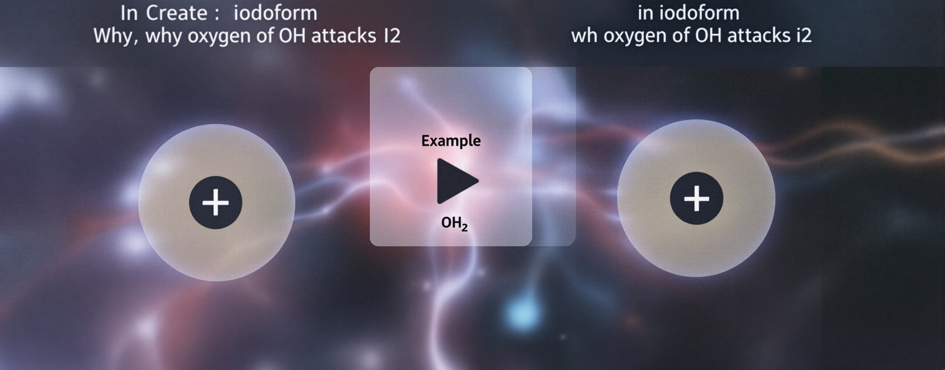 in iodoform why oxygen of oh attacks i2